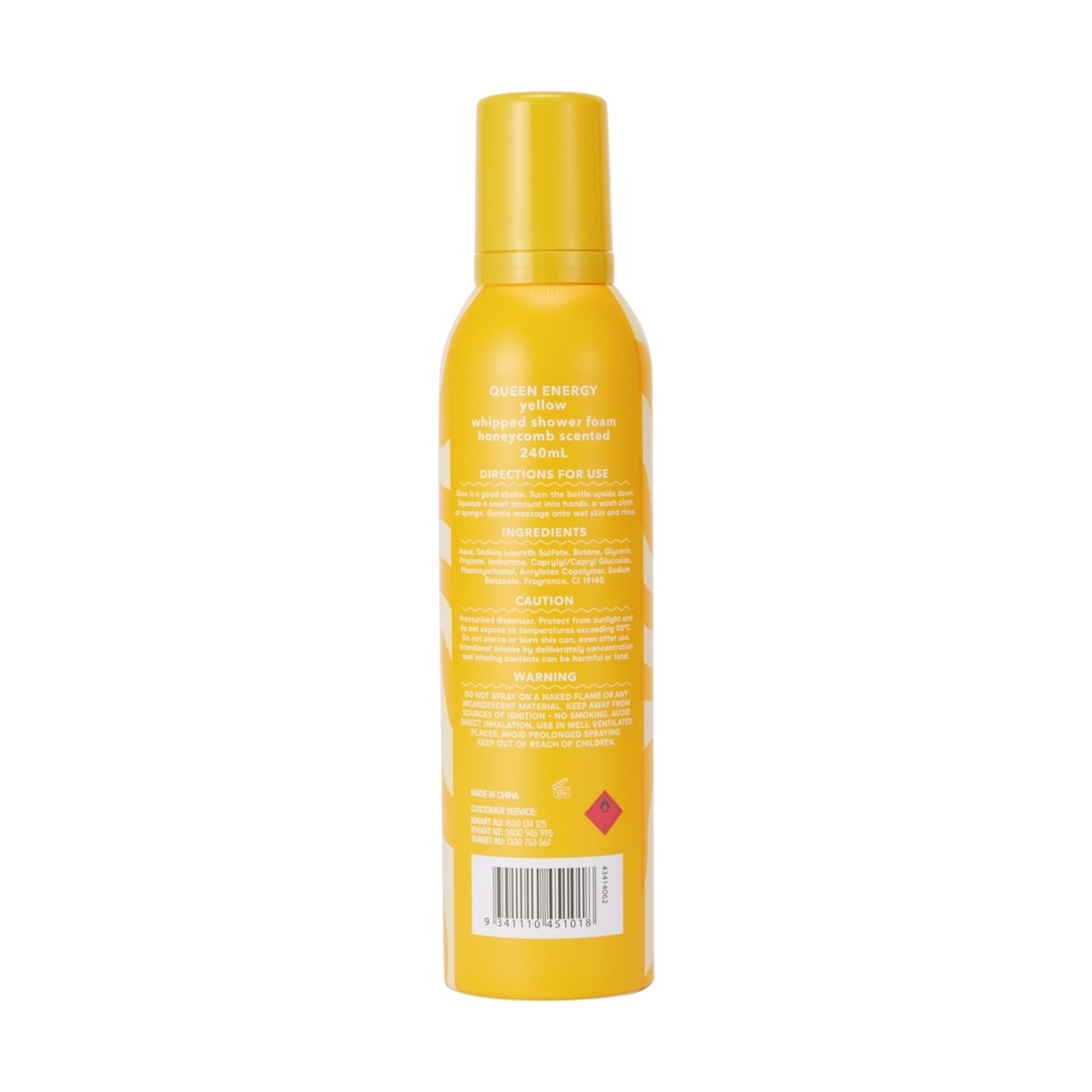 3 OXX Bodycare Queen Energy Yellow Whipped Shower Foam 240ml - Honeycomb Scented, 3 of 6