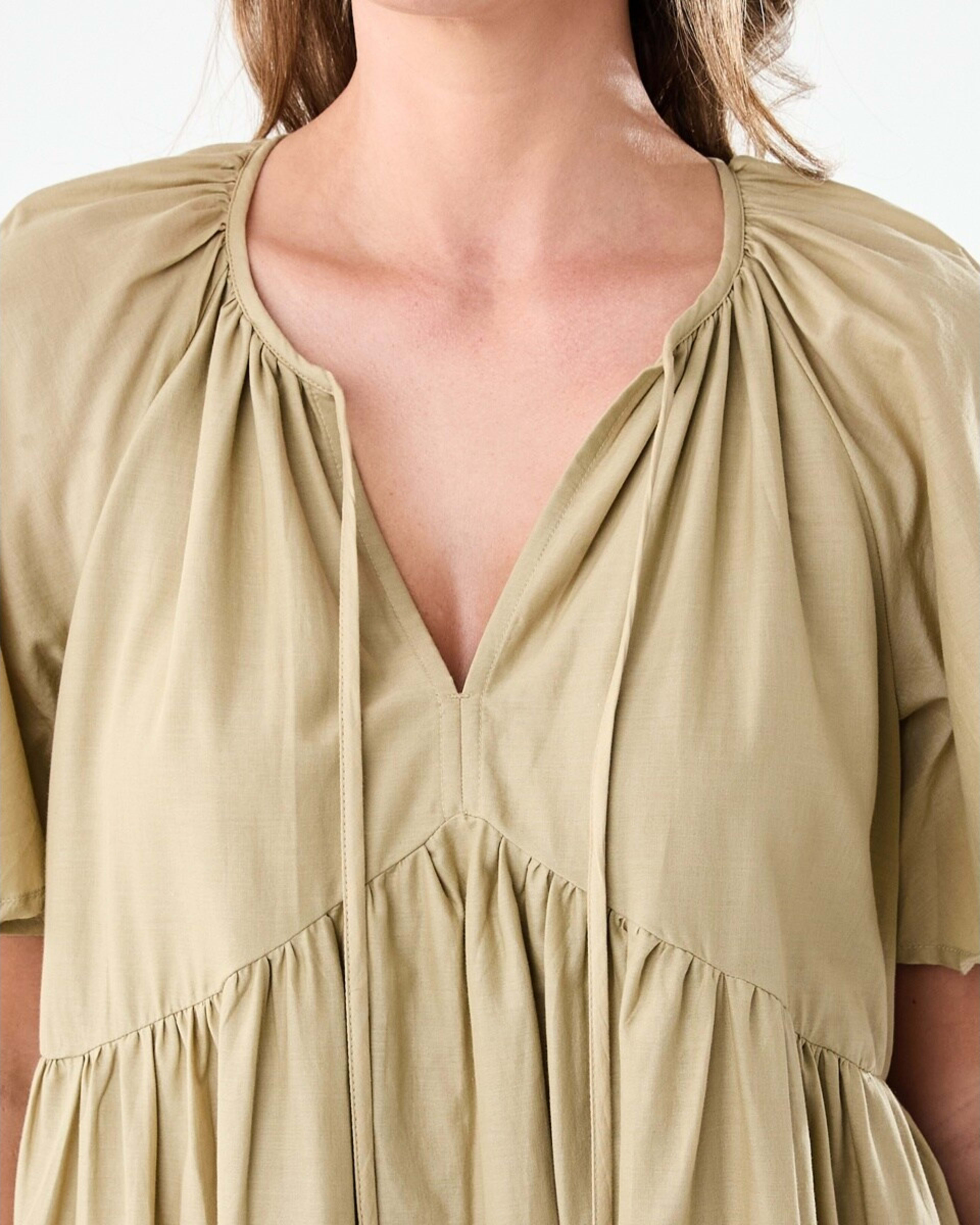 4 Short Flutter Sleeve Broderie Mini Dress Urban Grn, 4 of 7