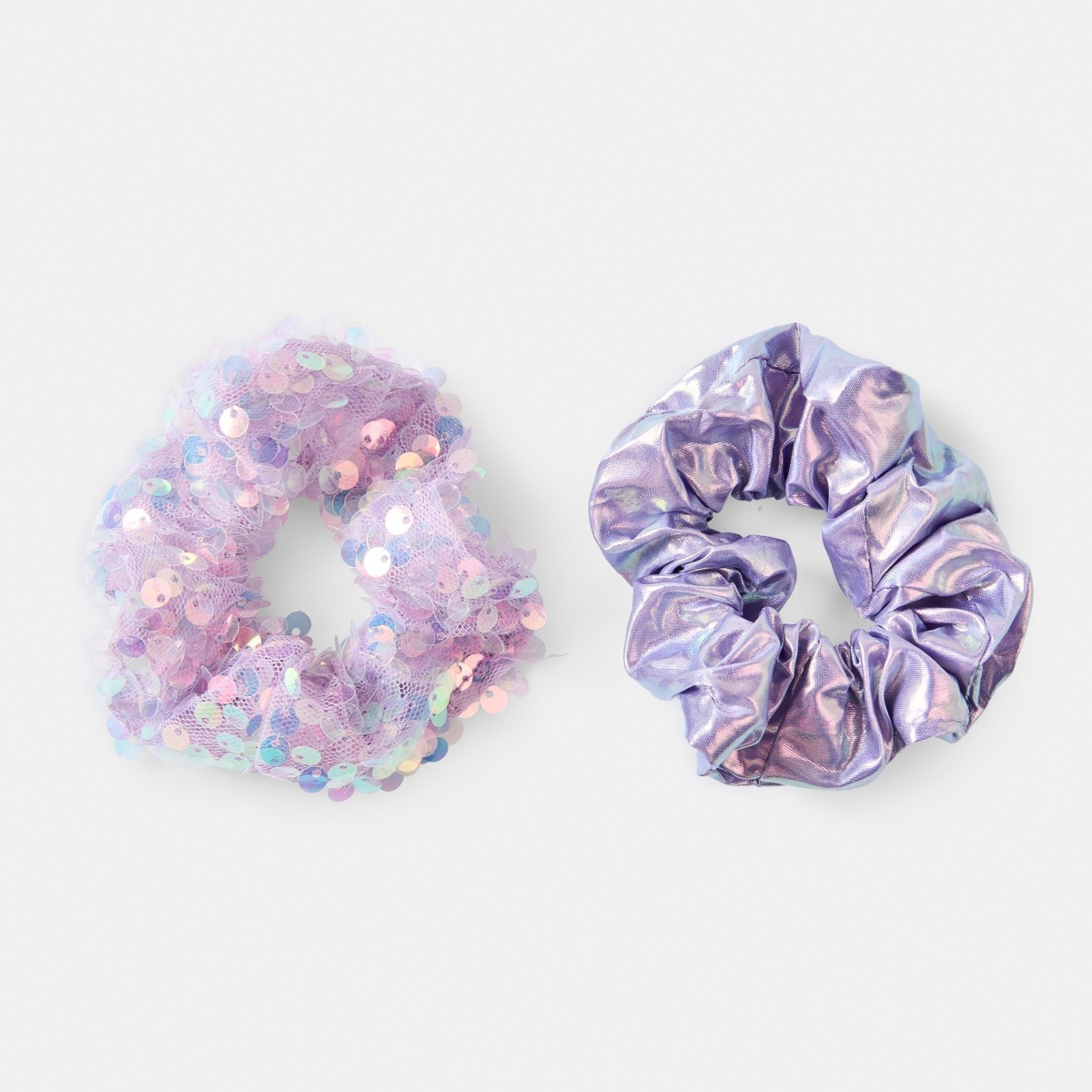 2 2 Pack Hair Scrunchies - Purple, 2 of 3