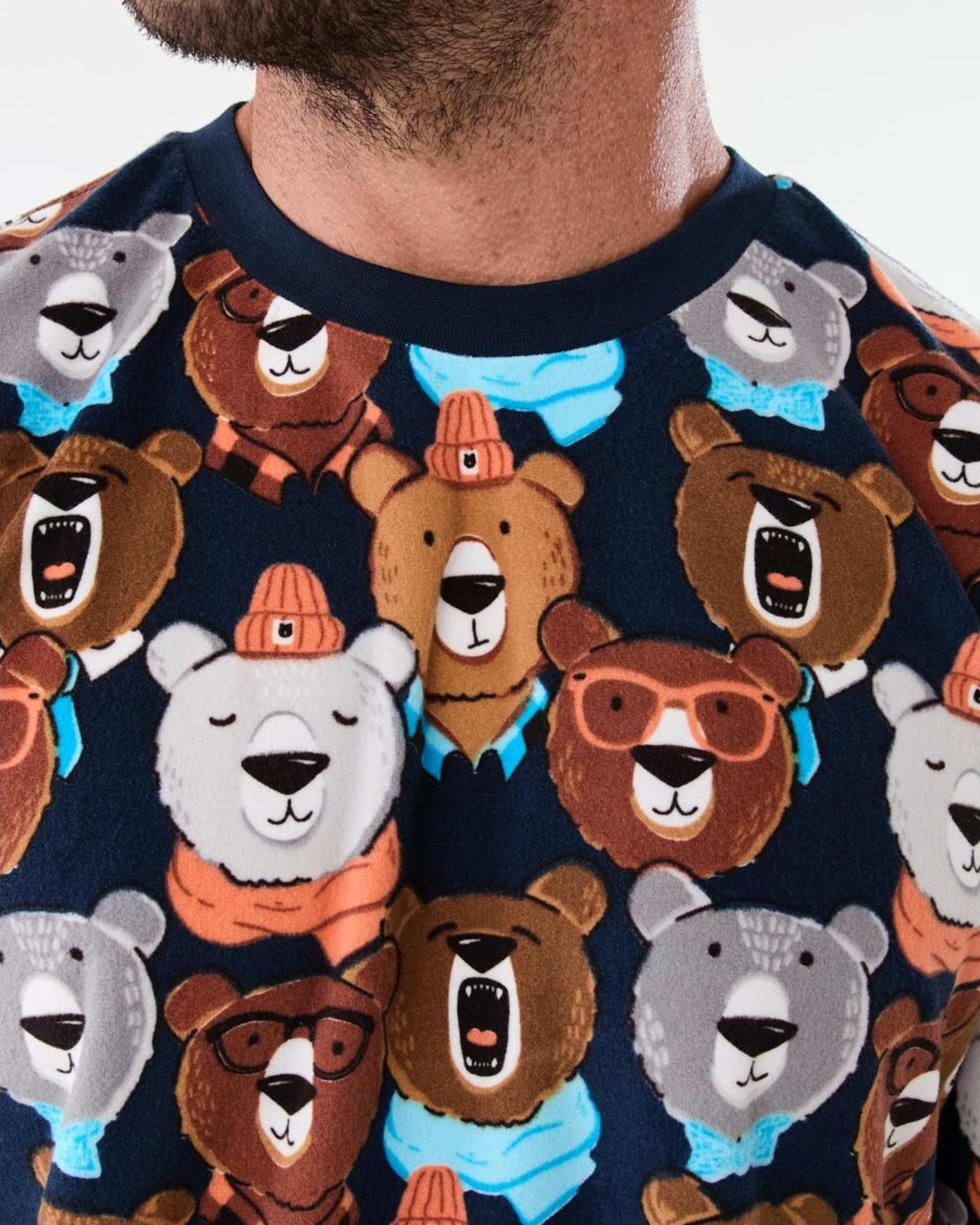 5 Long Sleeve Matching Jogger Pyjama Set Nvy Bears, 5 of 7