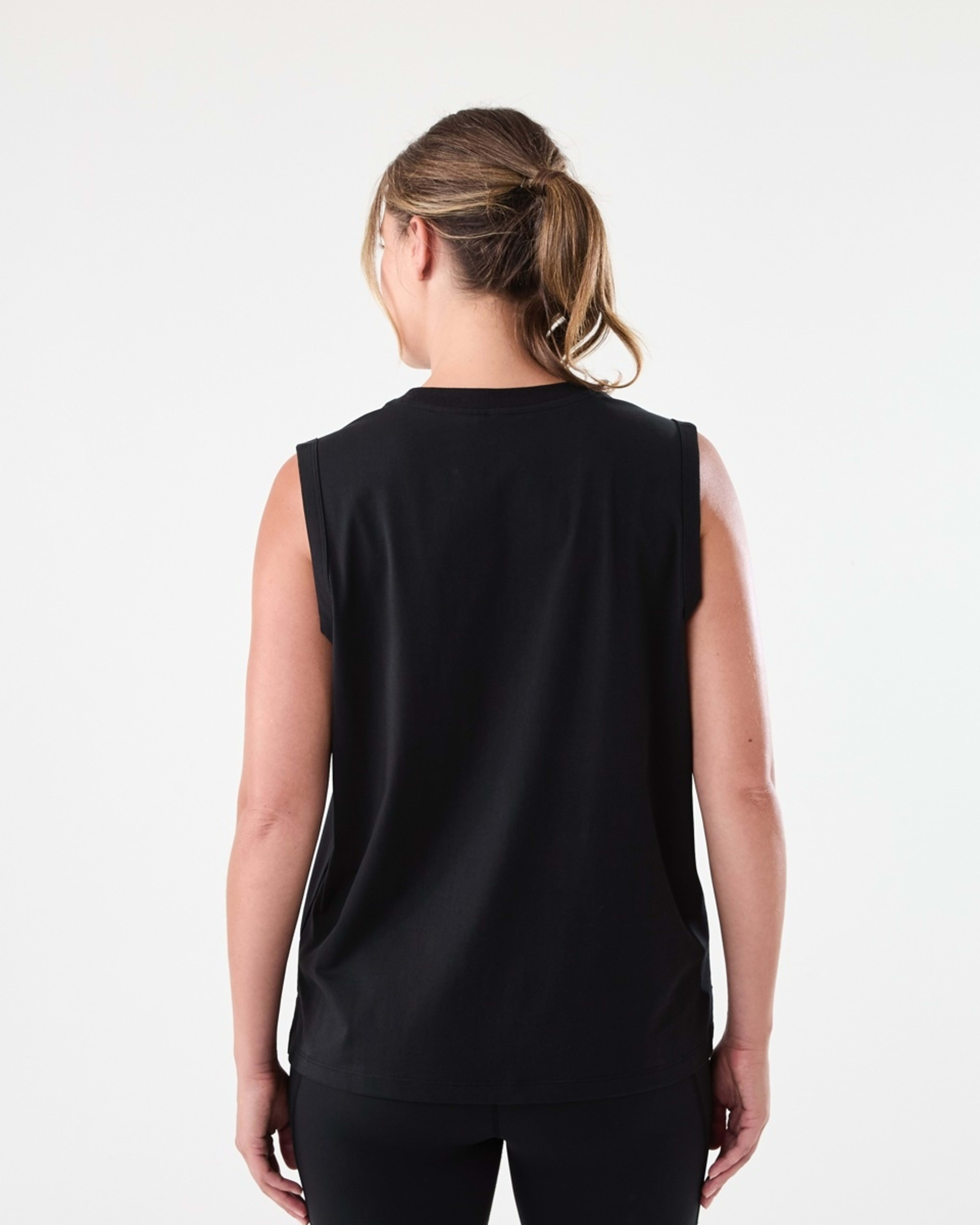 3 Active Womens Muscle Tank Black, 3 of 6