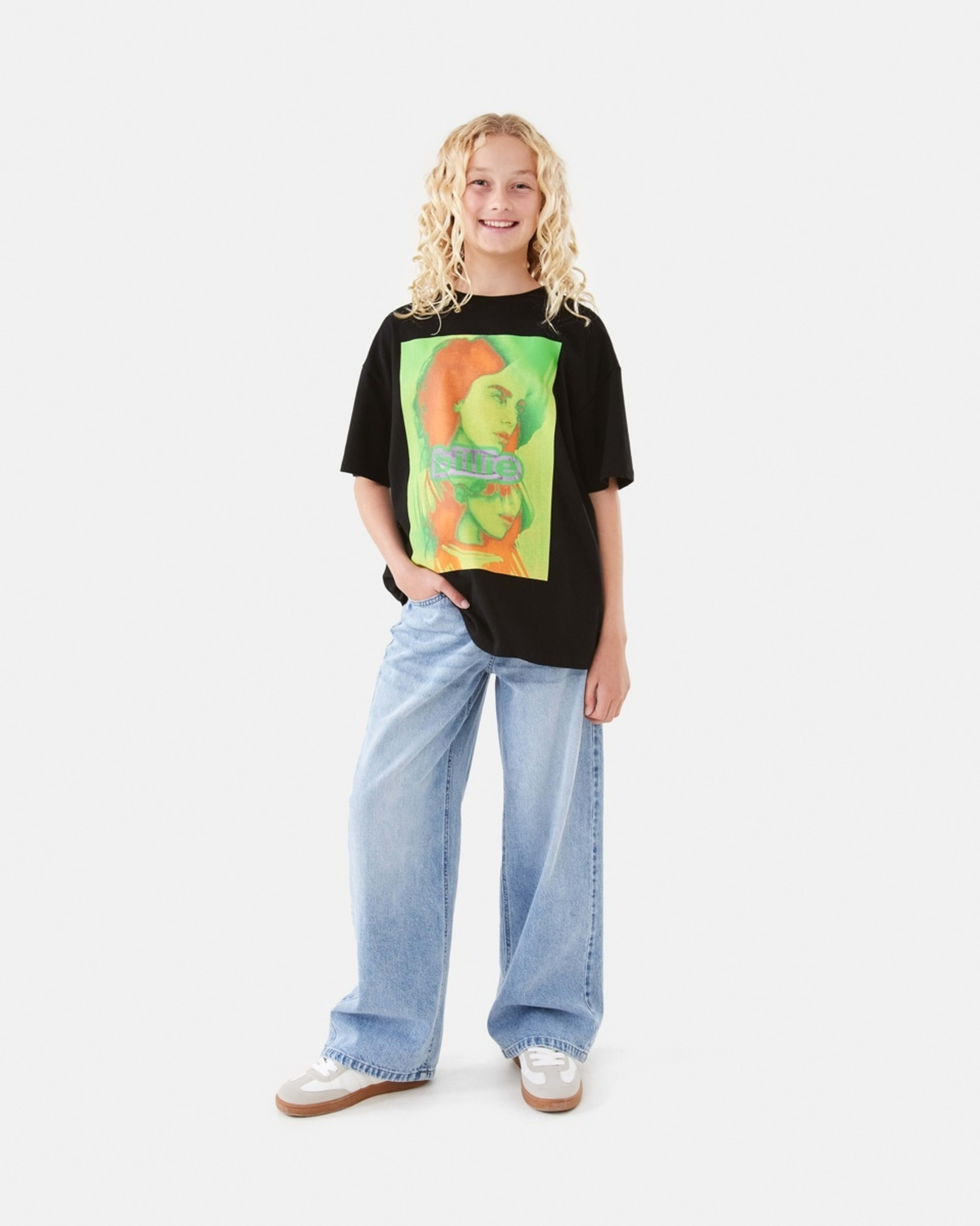 2 Wide Leg Elastic Jeans MID DENIM WASH, 2 of 6
