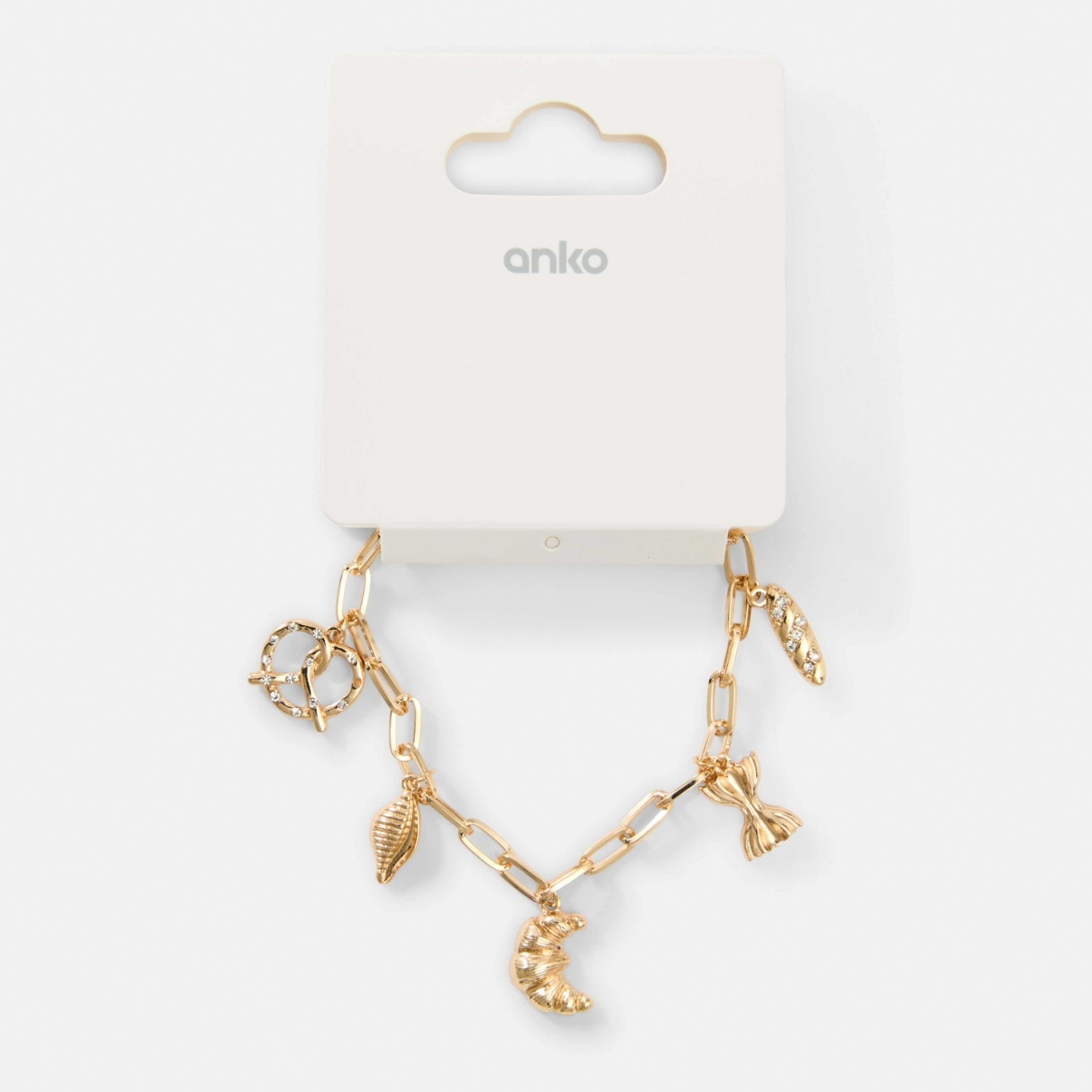 4 Carb Charms Bracelet - Gold Tone, 4 of 4