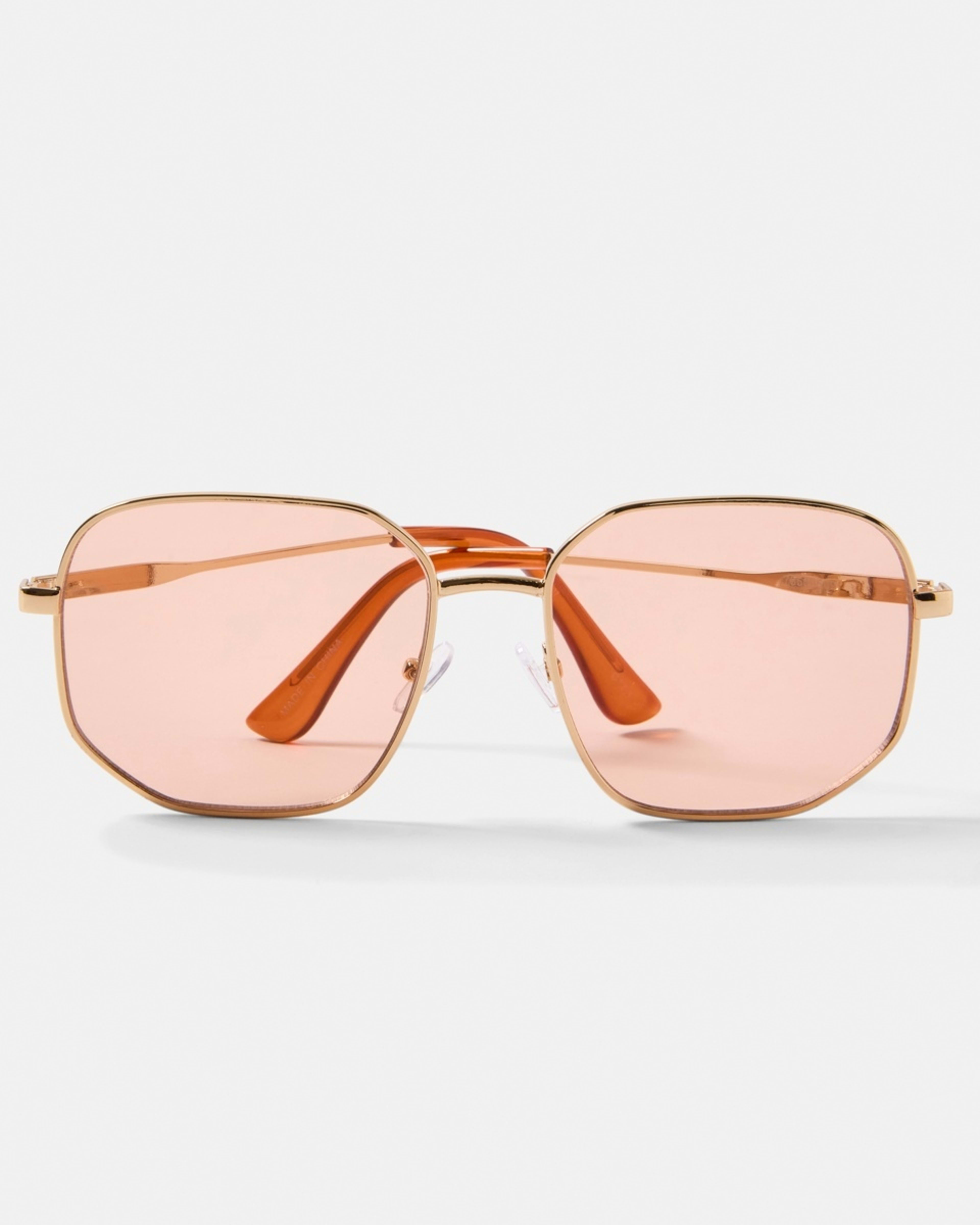1 Metal Square Frame Sunglasses GOLD, 1 of 6