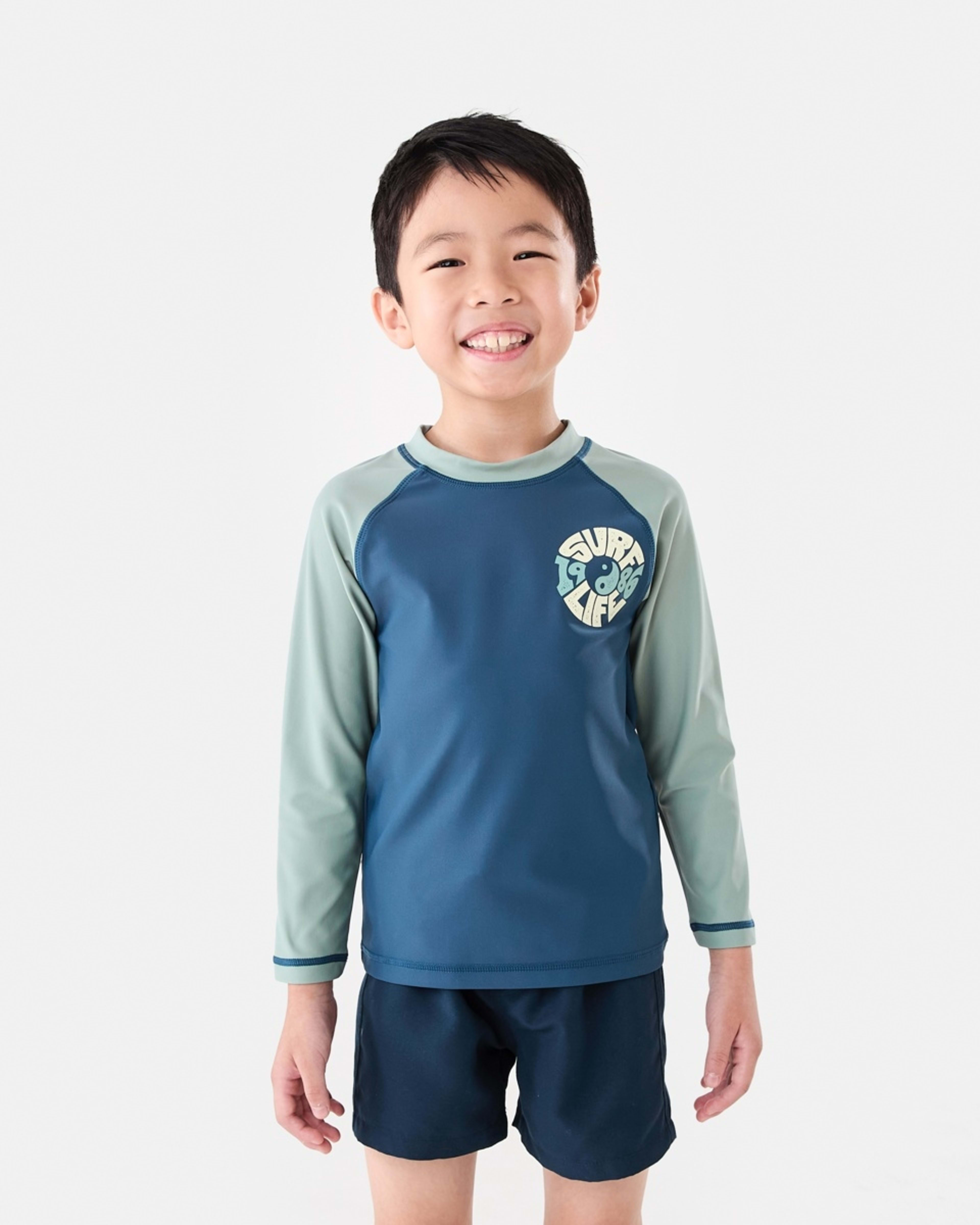 1 Long Sleeve Rash Vest Surf Life Navy, 1 of 6