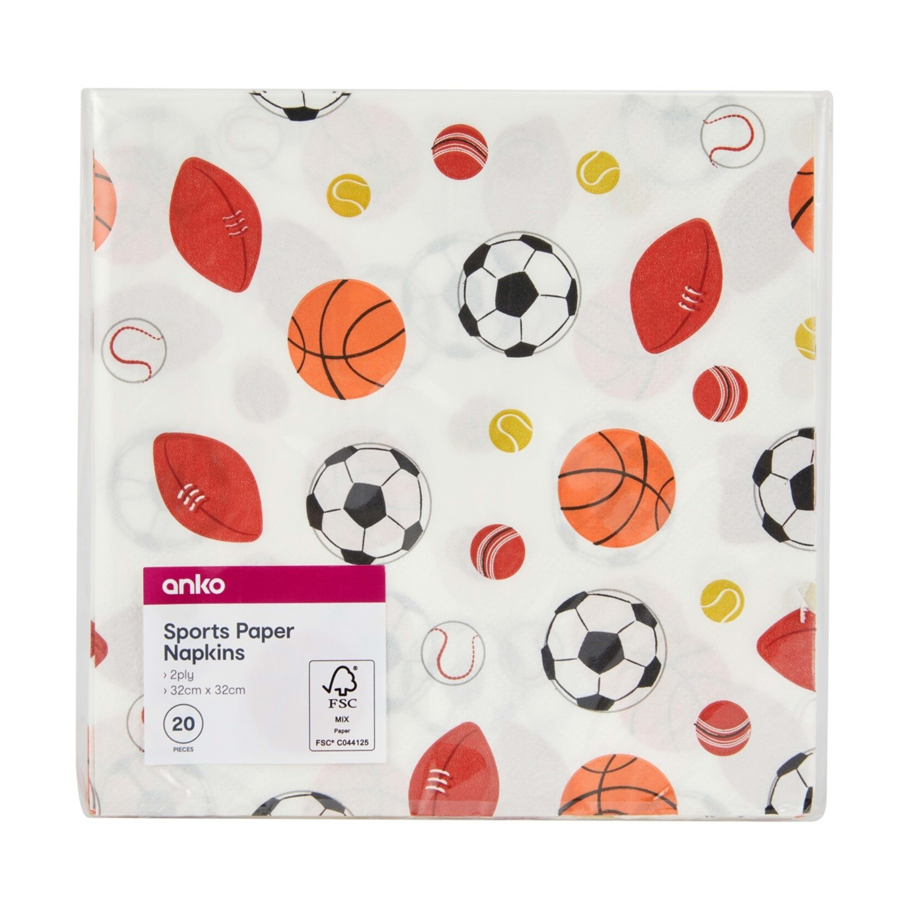 4 20 Piece Sports Paper Napkins, 4 of 4