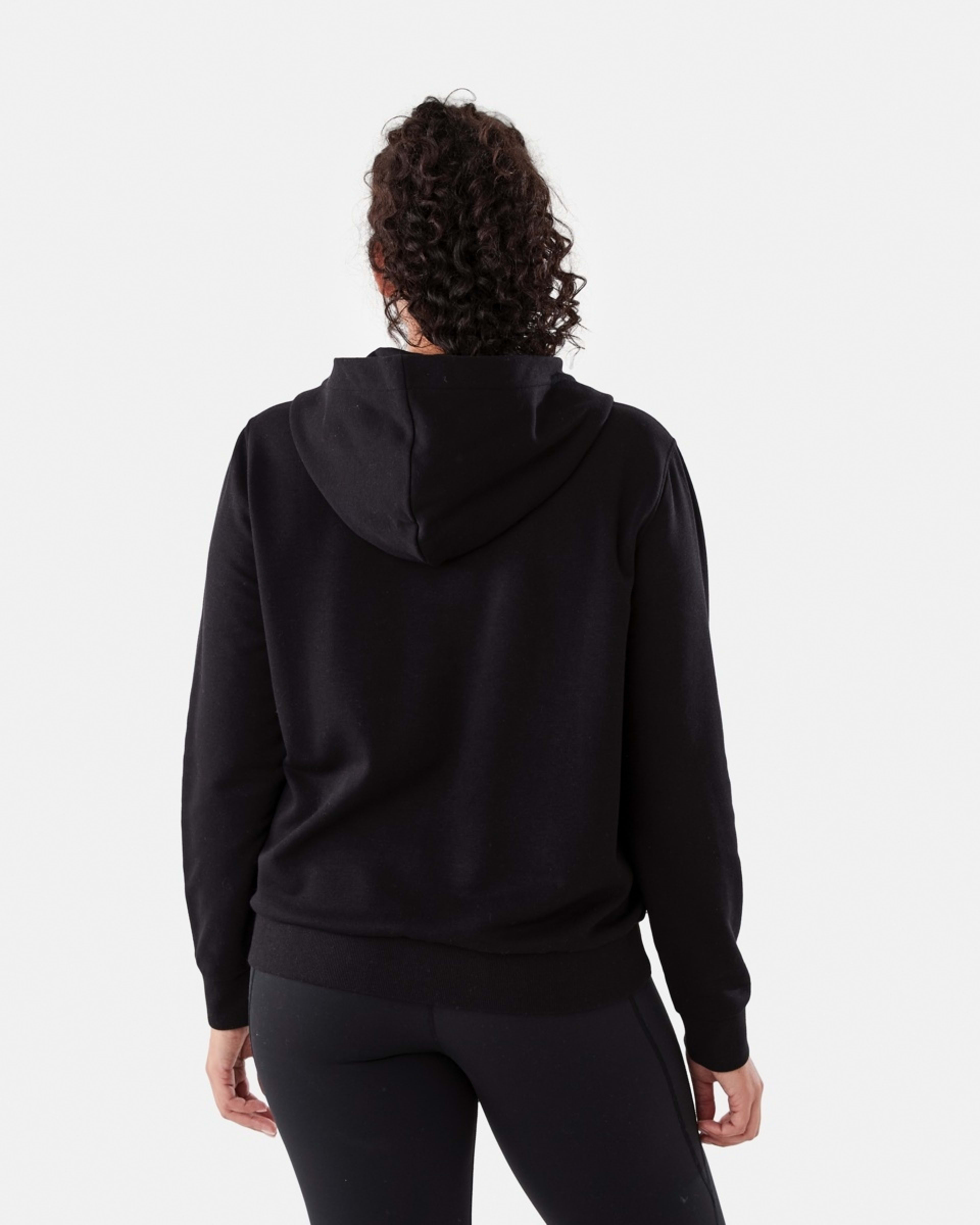 4 Active Womens Zip Through Hoodie BLACK, 4 of 7