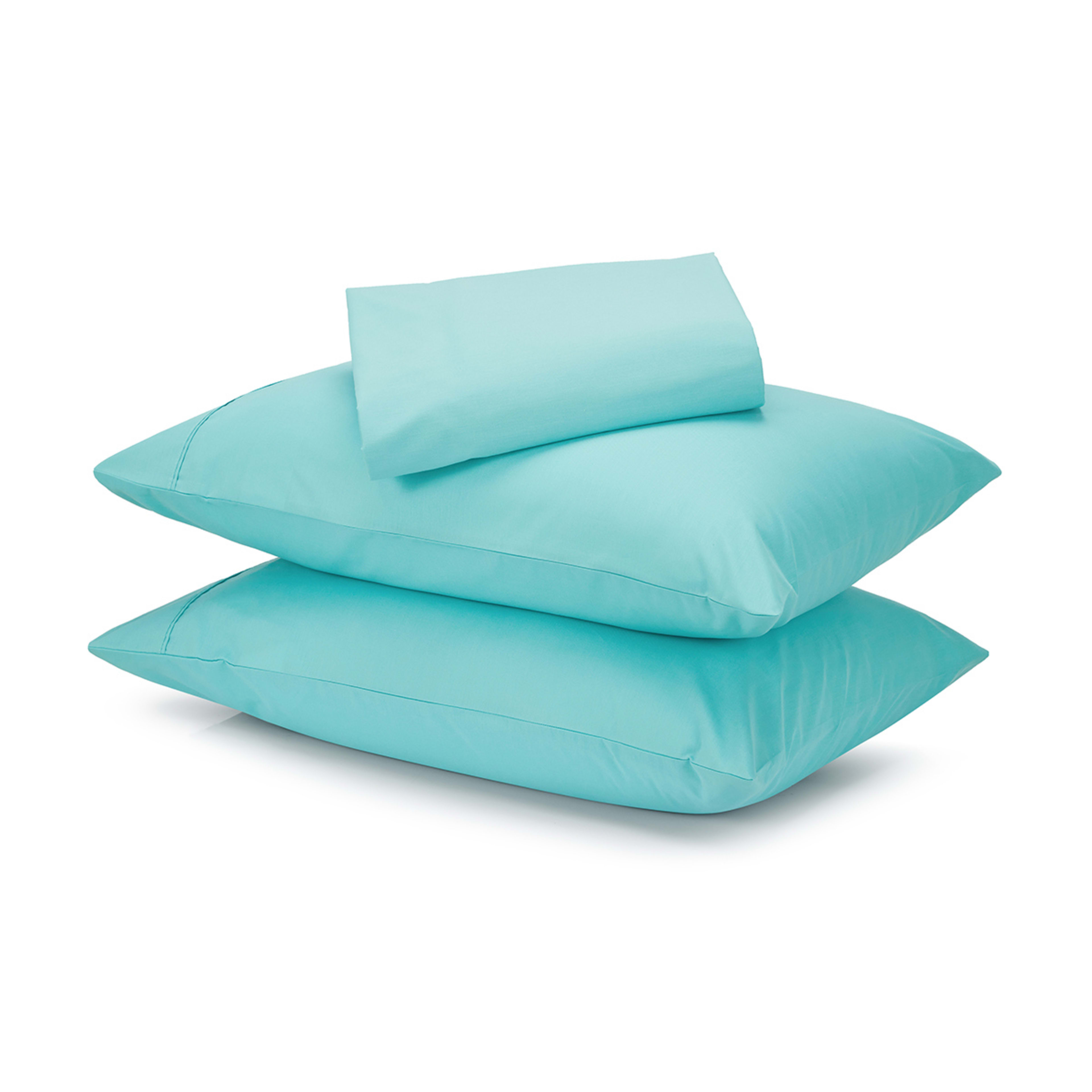 1 180 Thread Count Sheet Set - Double Bed, Aqua, 1 of 7