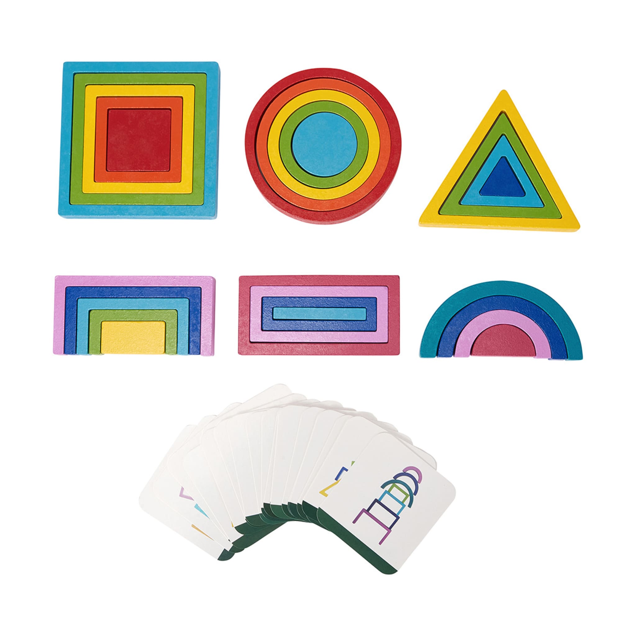 47 Piece Mindfulness Balance Geometric Wooden Blocks Kmart