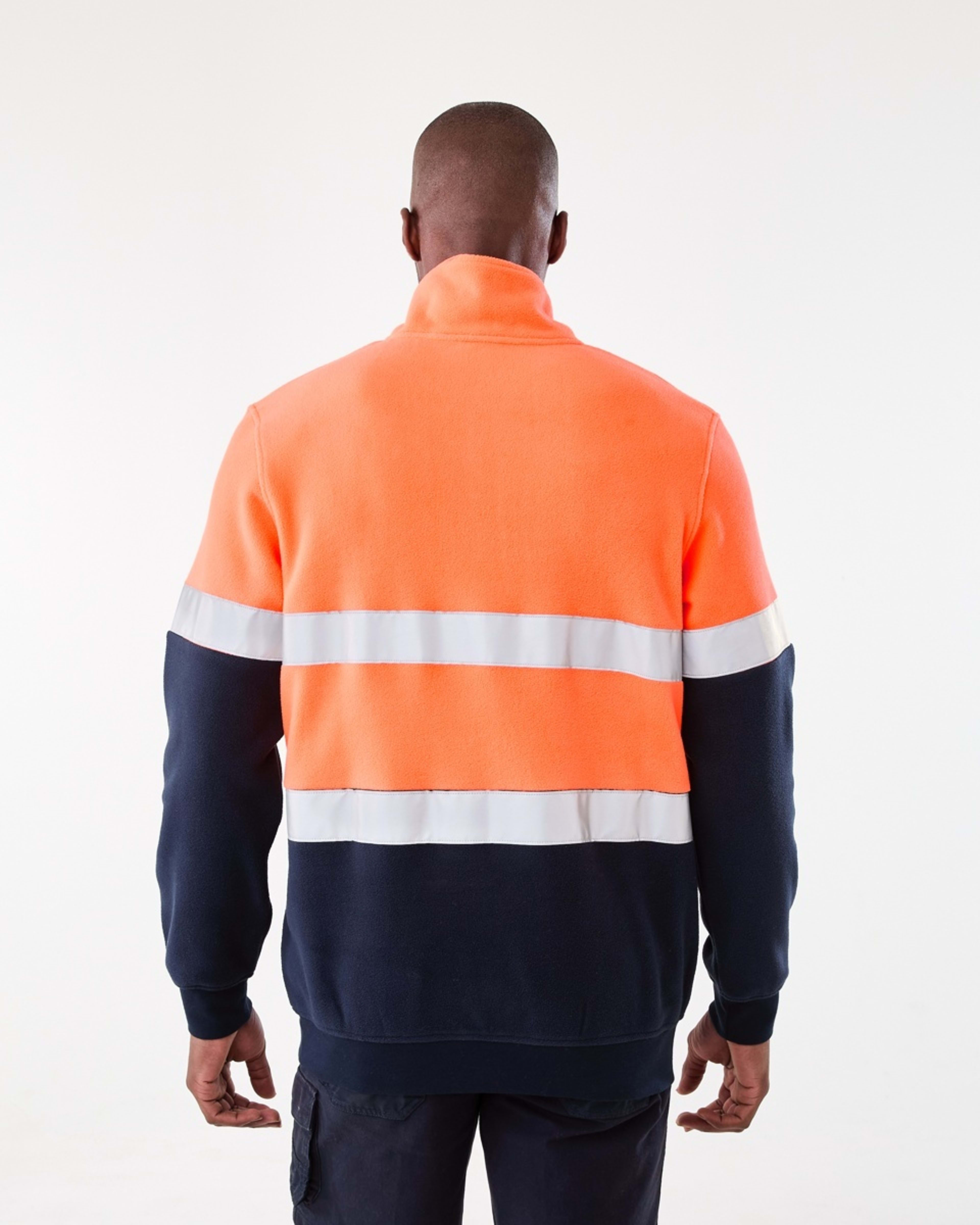 3 Workwear Hi-Visibility 1/4 Zip Polar Fleece Pullover Orange, 3 of 6