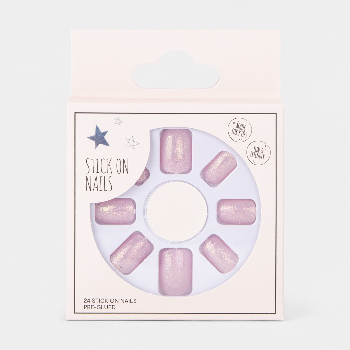 24 Pack OXX Cosmetics Kids Stick On Nails PreGlued Glitter Kmart