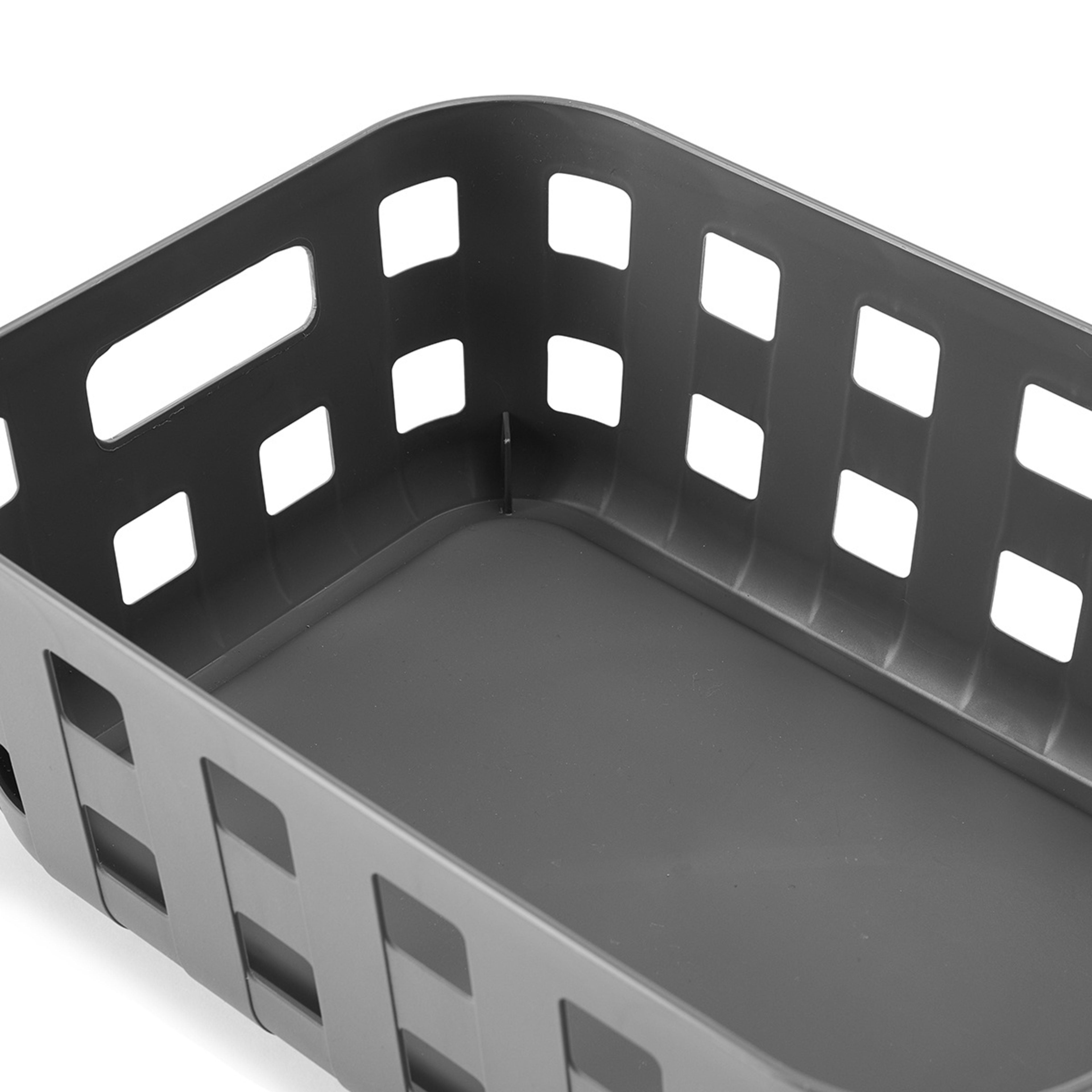 8 12L Rectangle Trellis Basket with Lid - Charcoal, 8 of 9