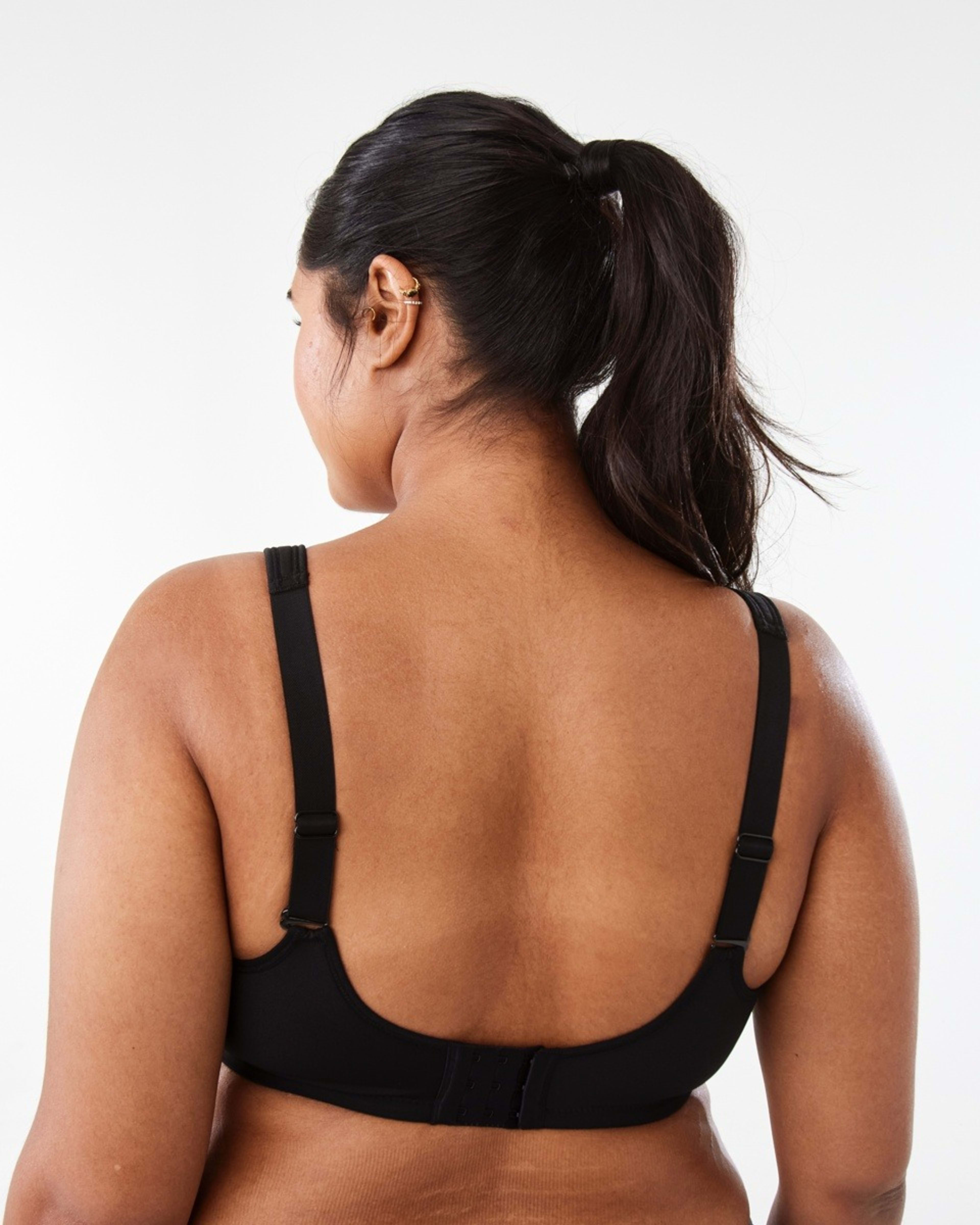 3 Full Figure Sports Underwire Soft Cup Bra BLACK, 3 of 6