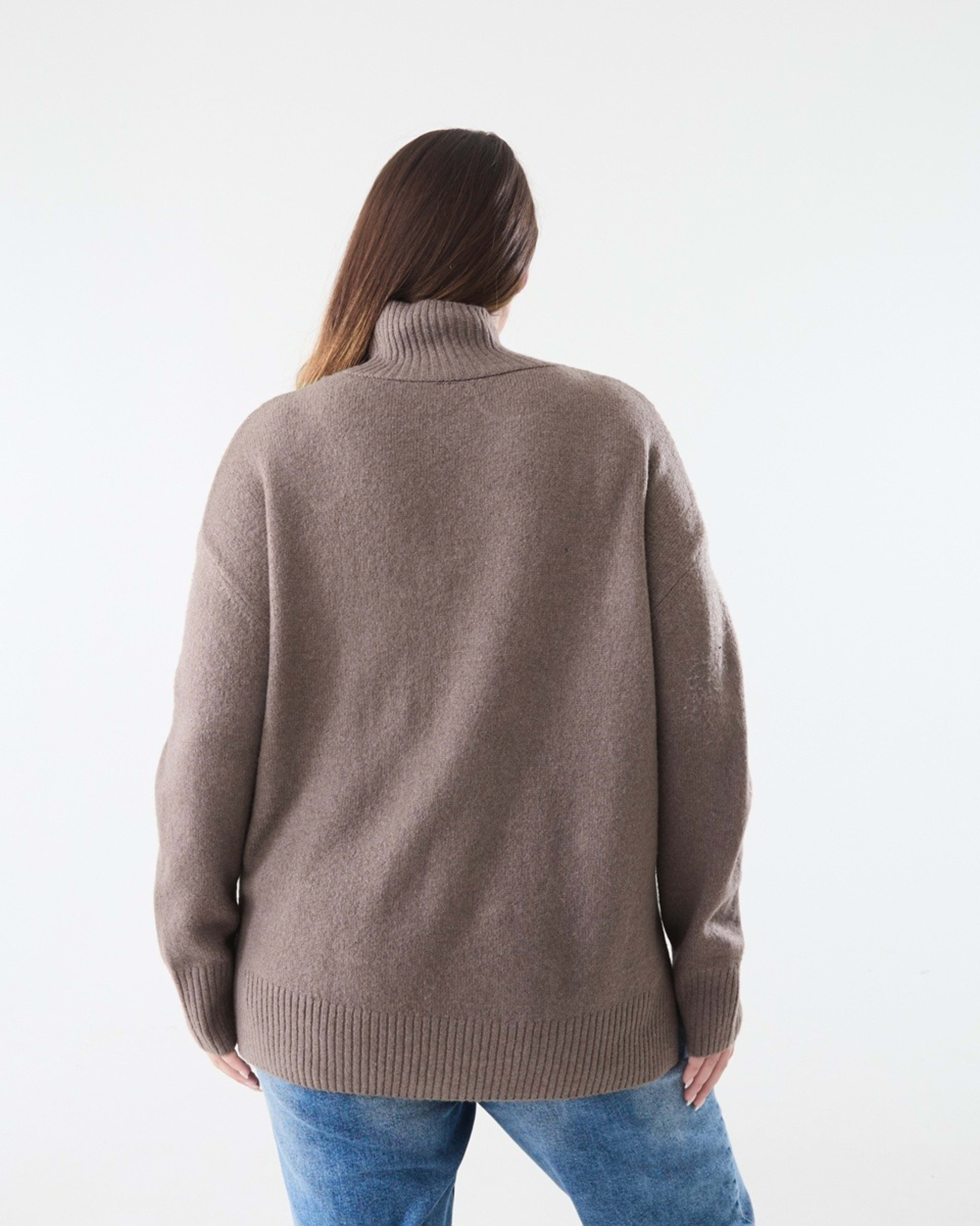 3 Curve Funnel Neck Jumper Taupe Mrl, 3 of 6