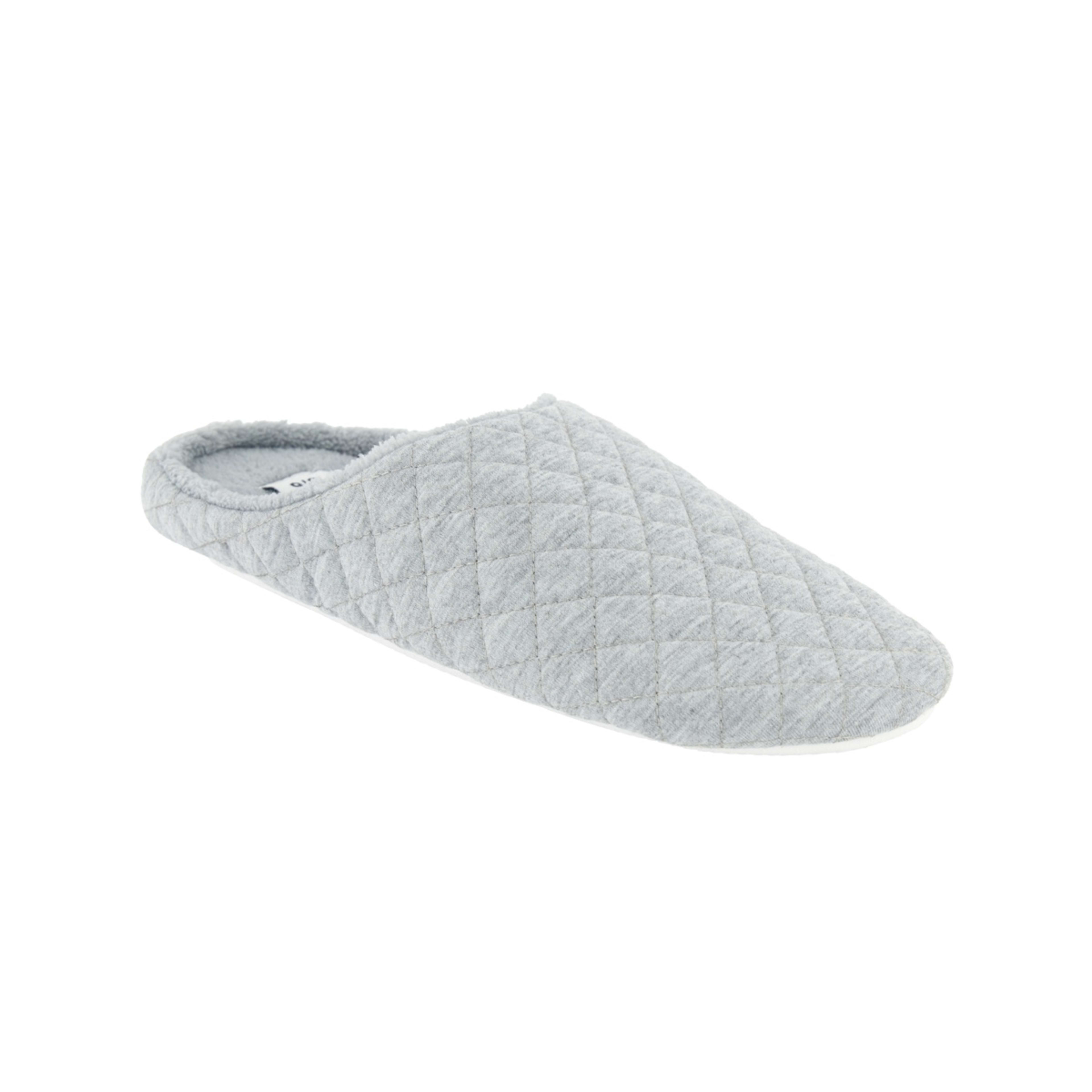 1 Quilting Scuff Slippers Micro Grey, 1 of 3