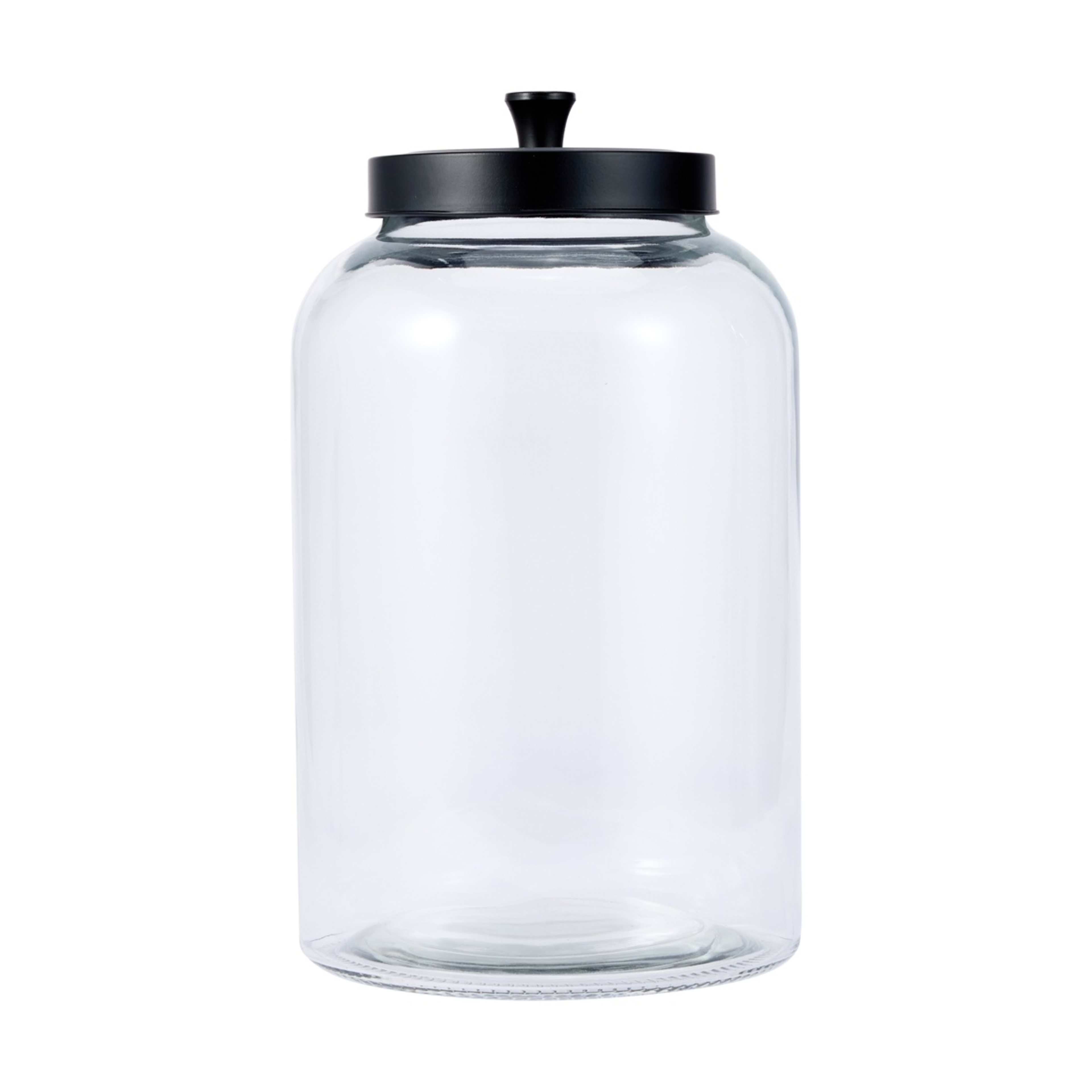 1 5.6L Glass Jar with Black Metal Lid