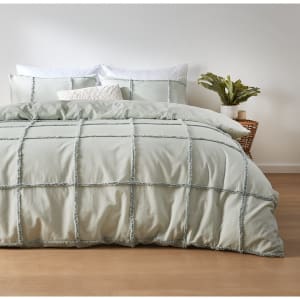 Honor Cotton Quilt Cover Set - King Bed, Sage
