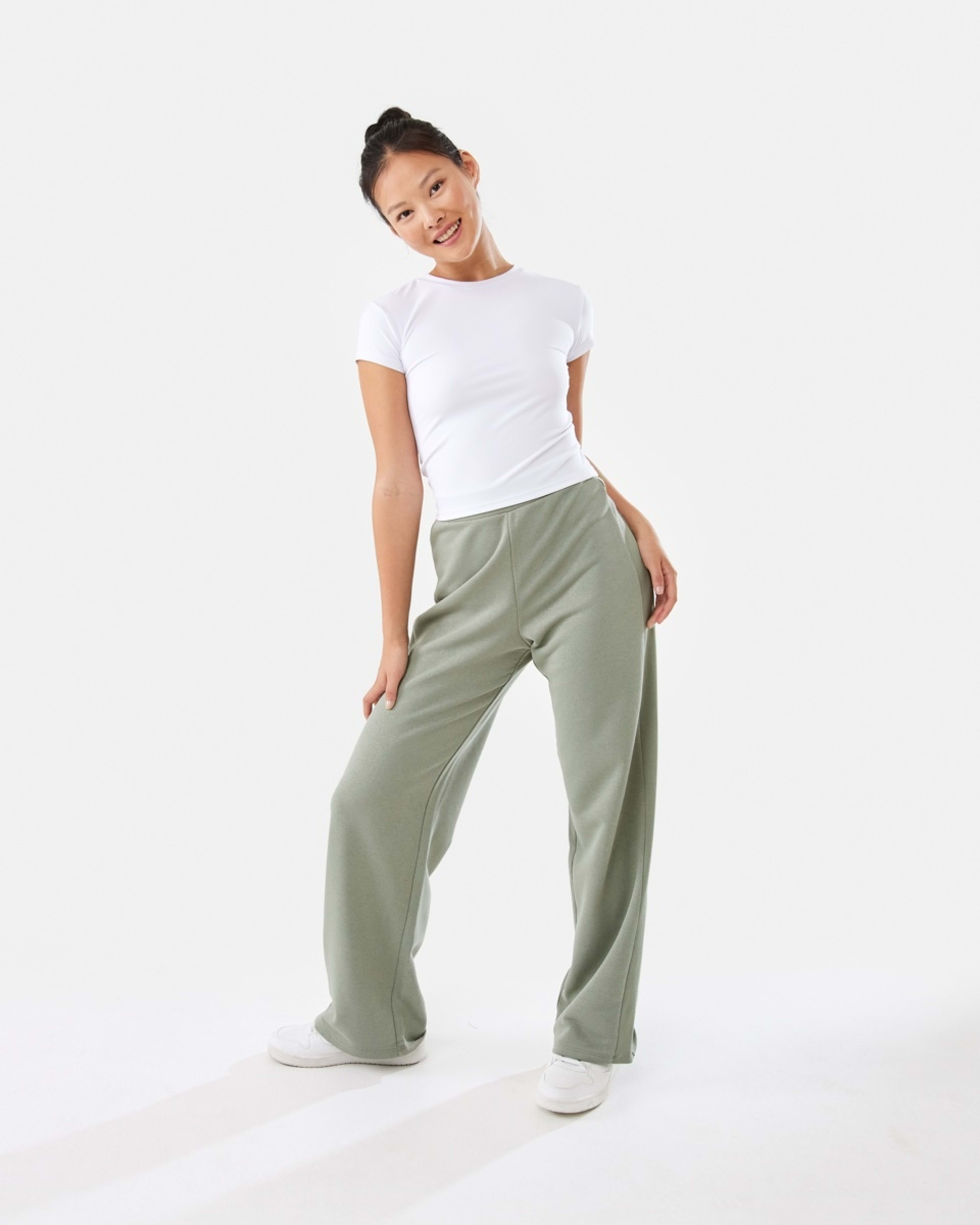 2 Active Womens Straight Leg Panel Trackpants Soft Khaki, 2 of 6