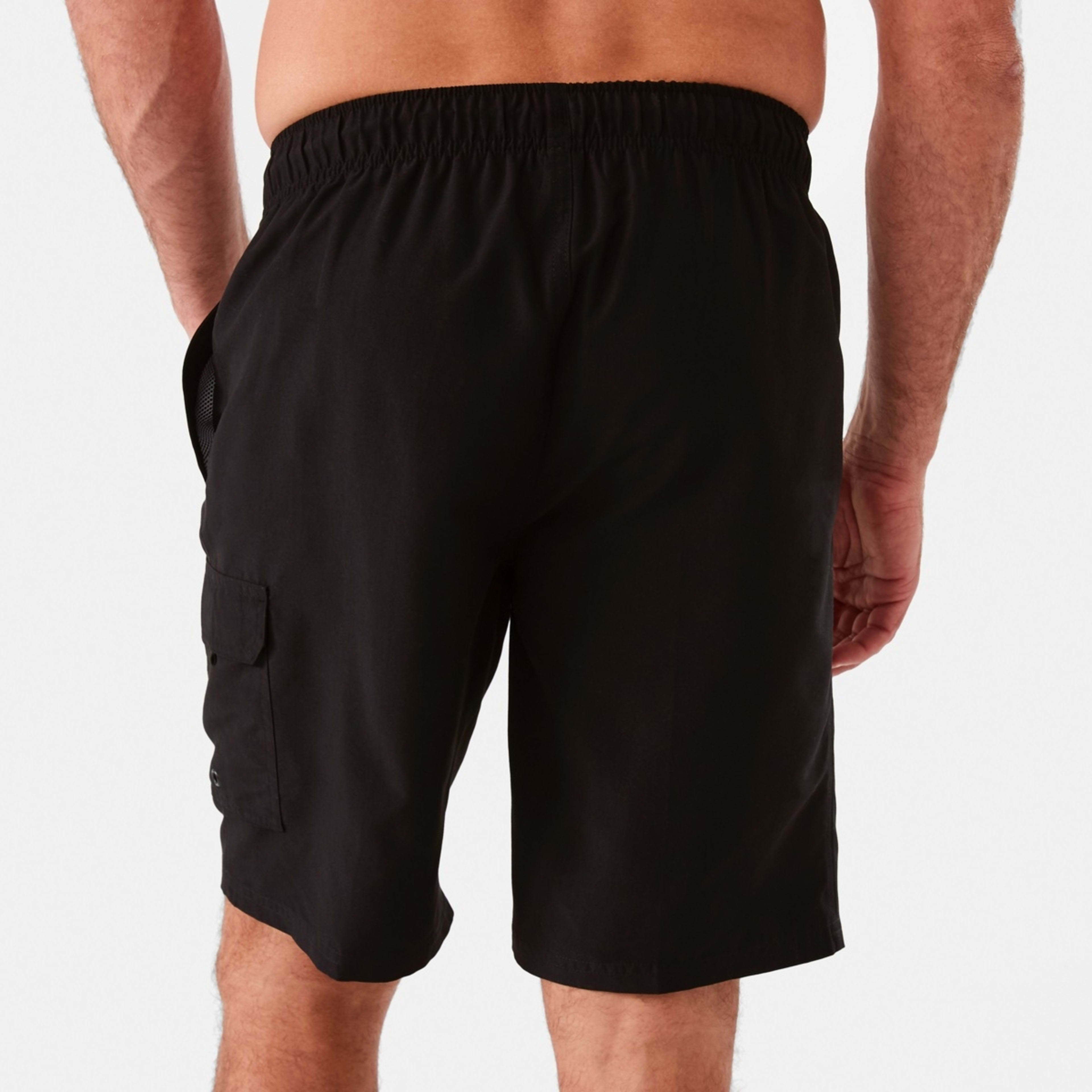 3 Elastic Waist Regular Cargo Boardshorts Black, 3 of 7