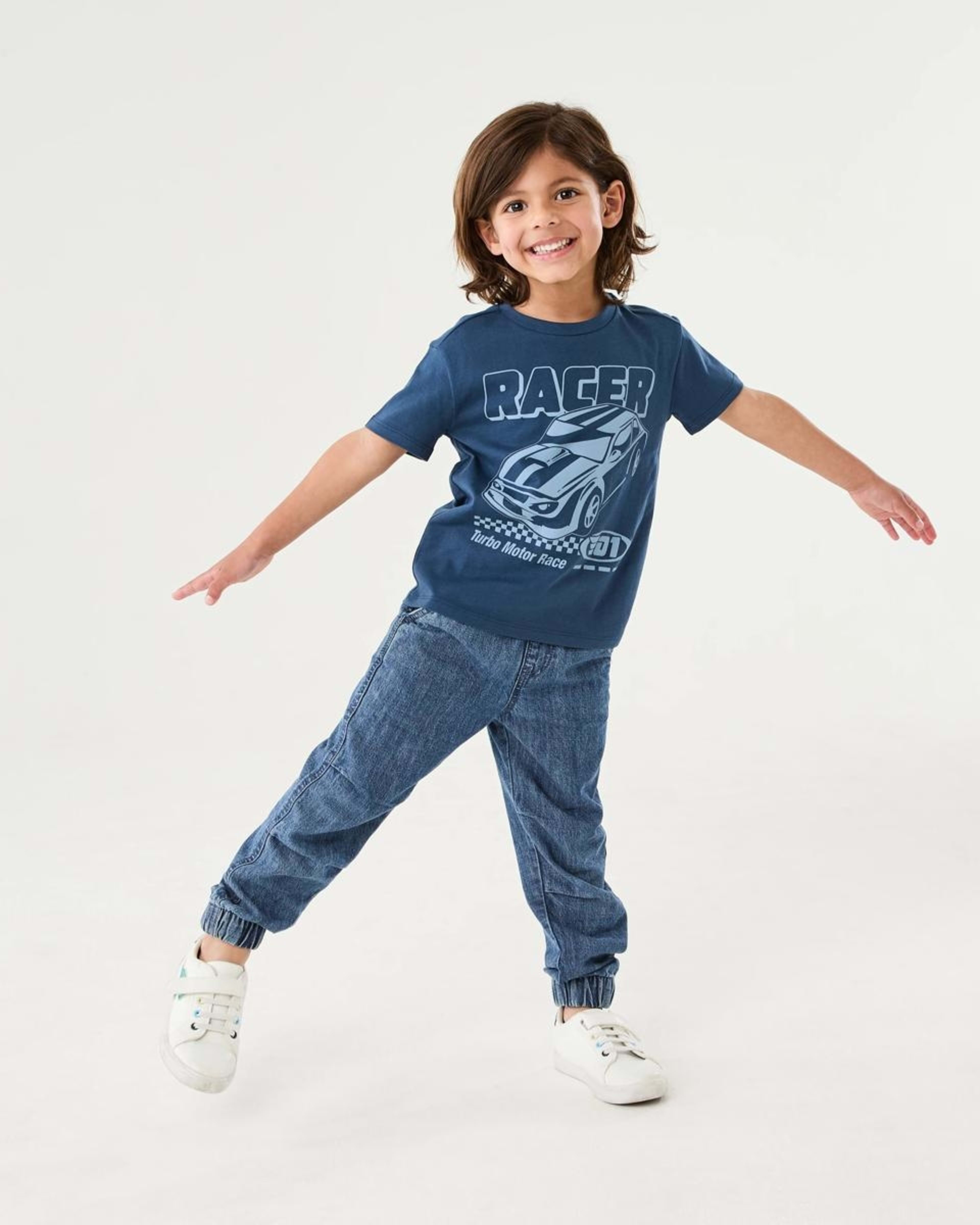 5 Chest Print T-shirt NAVY RACER CAR, 5 of 6