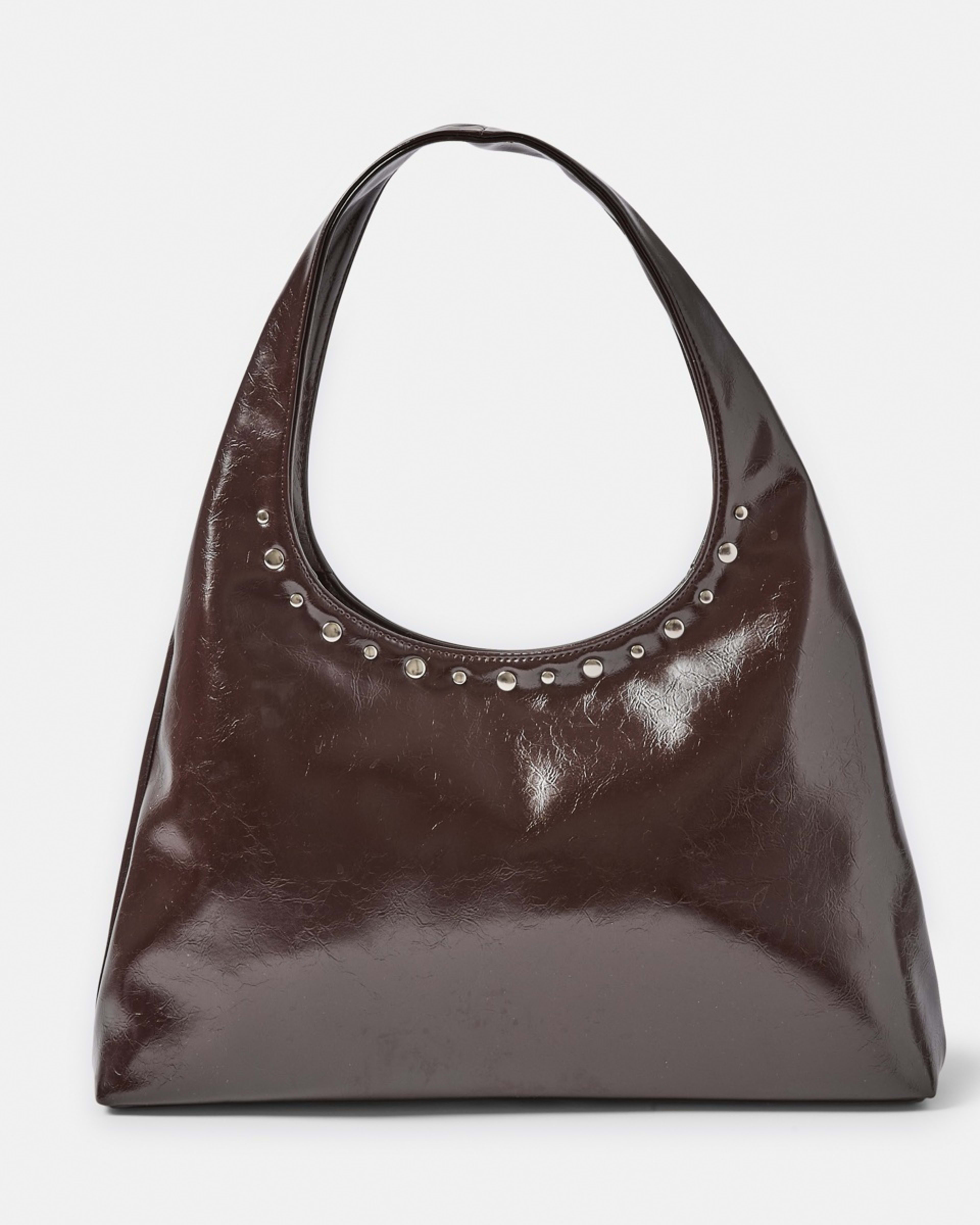 1 Brodie Stud Shoulder Bag Choc Plum, 1 of 10