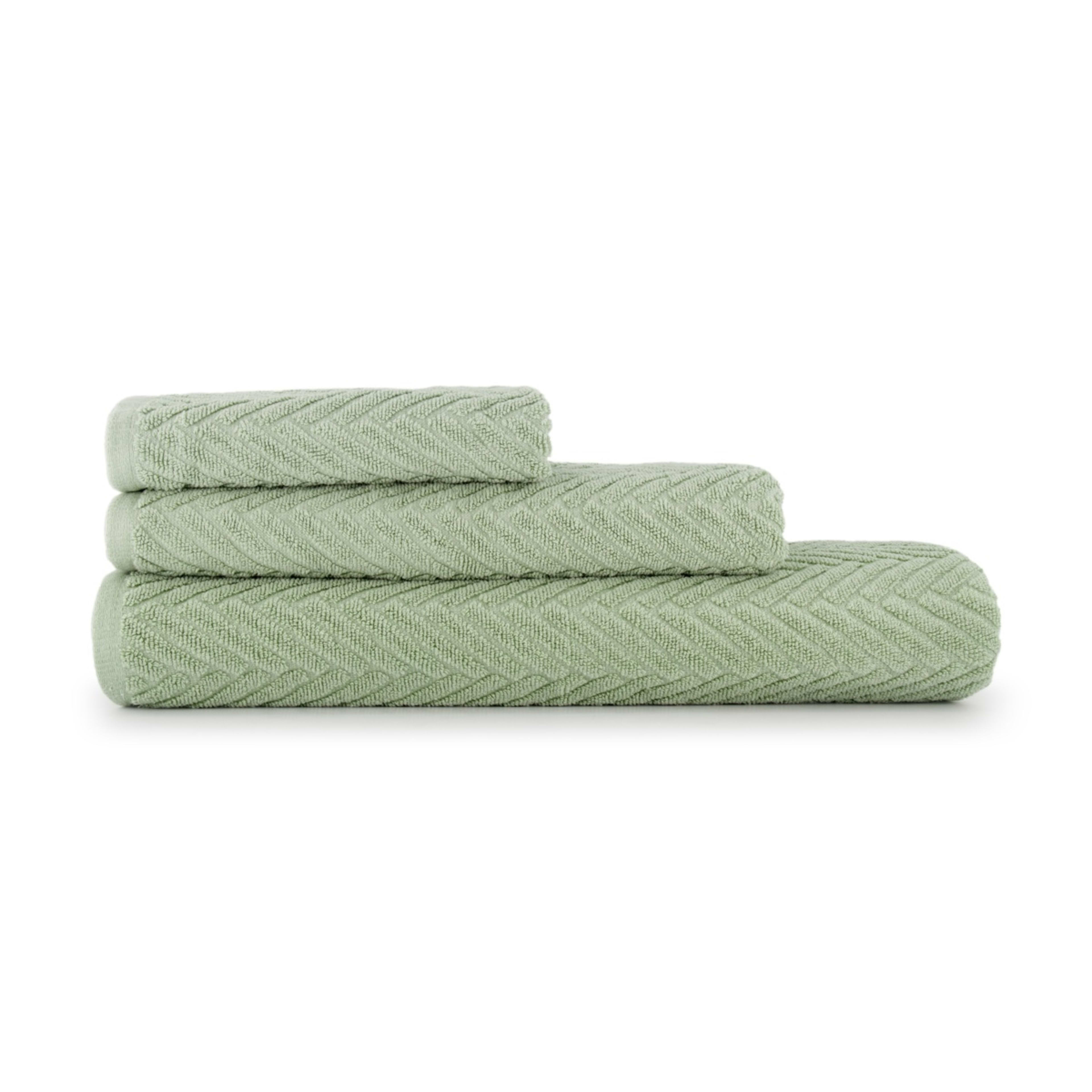 6 Cotton Chevron Mega Towel - Sage, 6 of 6