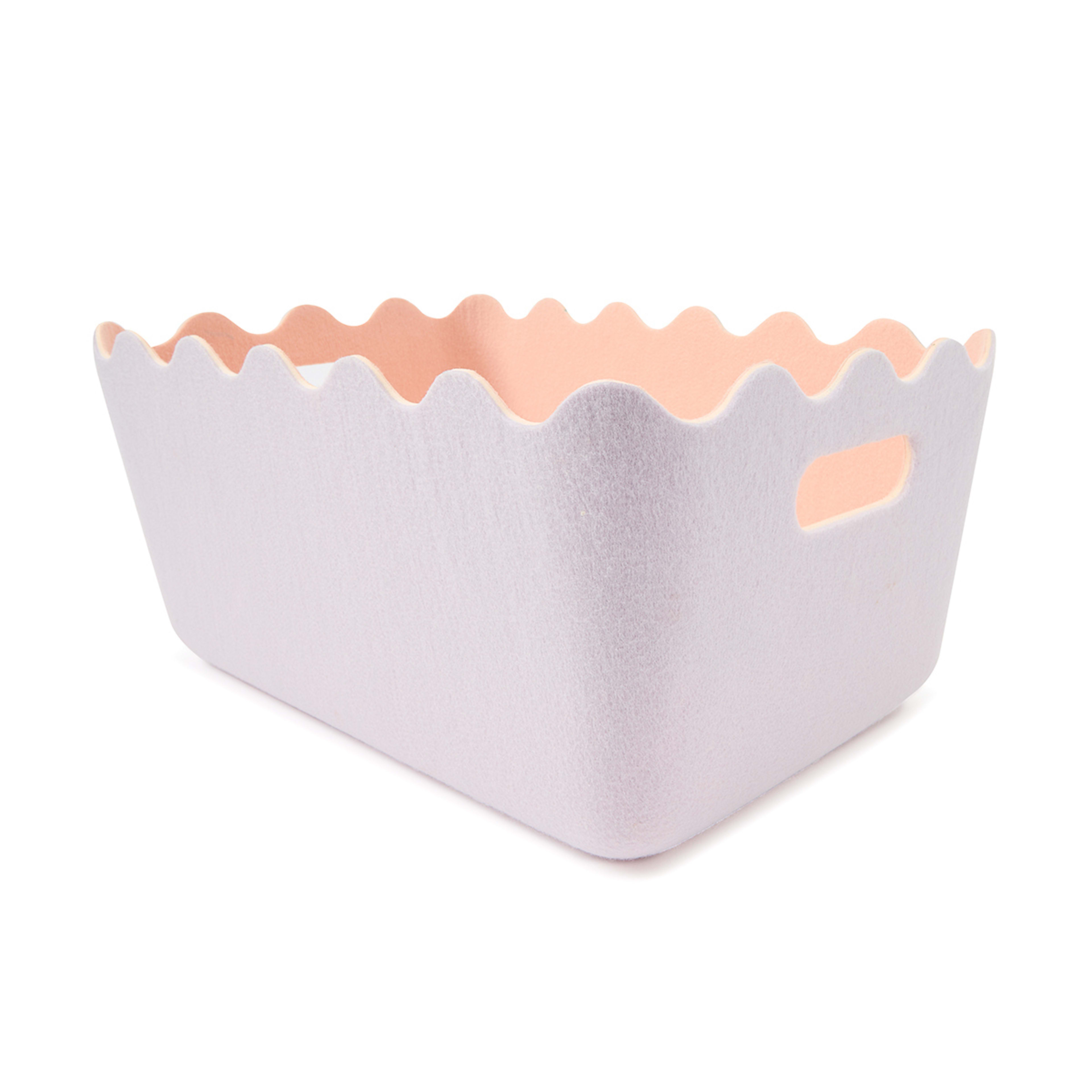 1 Two Tone Wave Felt Basket - Lilac