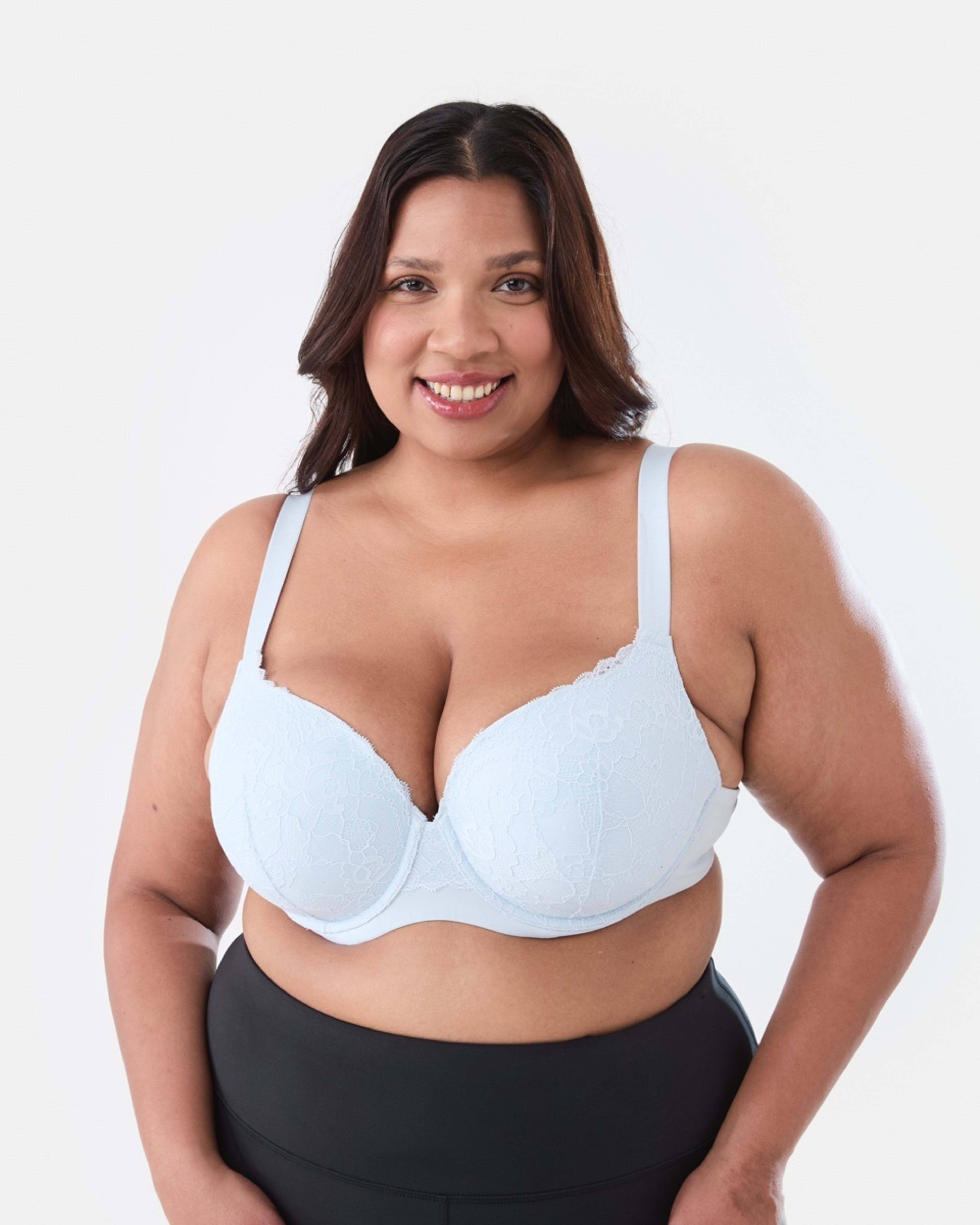 1 Full Figure Lace T-Shirt Bra HALOGEN BLUE, 1 of 6