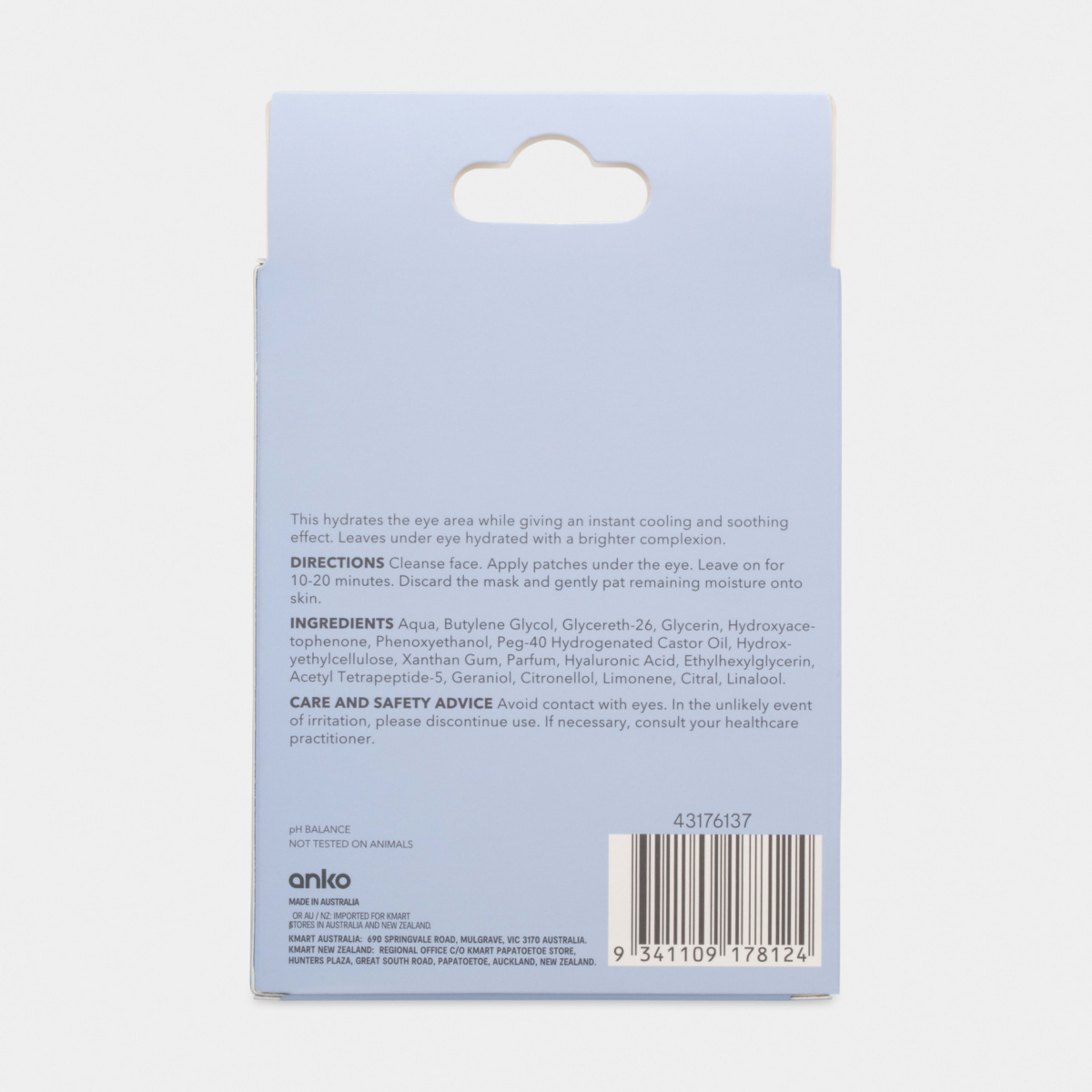 3 Pack Hydrating Under Eye Mask Hyaluronic Acid Kmart