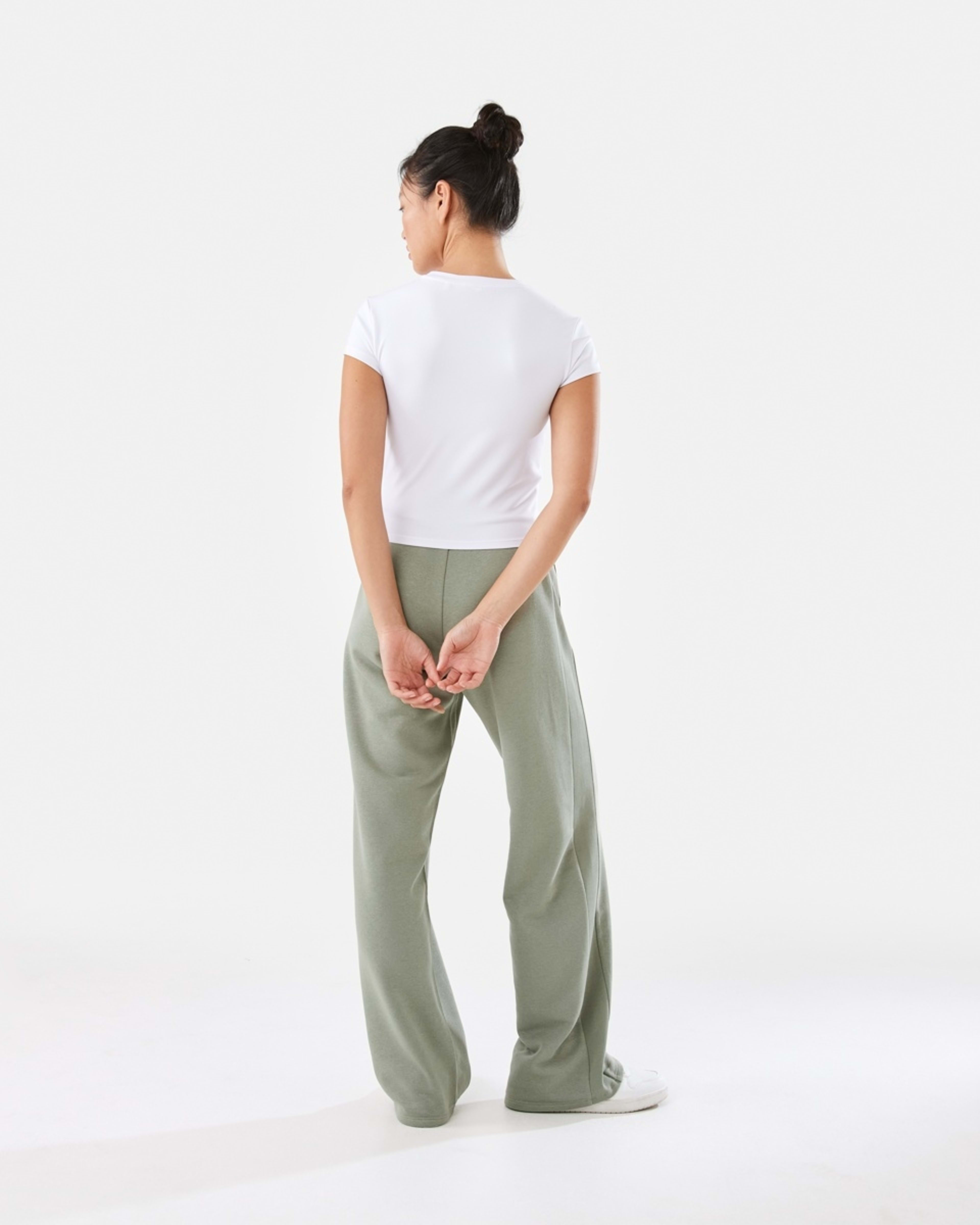 4 Active Womens Straight Leg Panel Trackpants Soft Khaki, 4 of 6