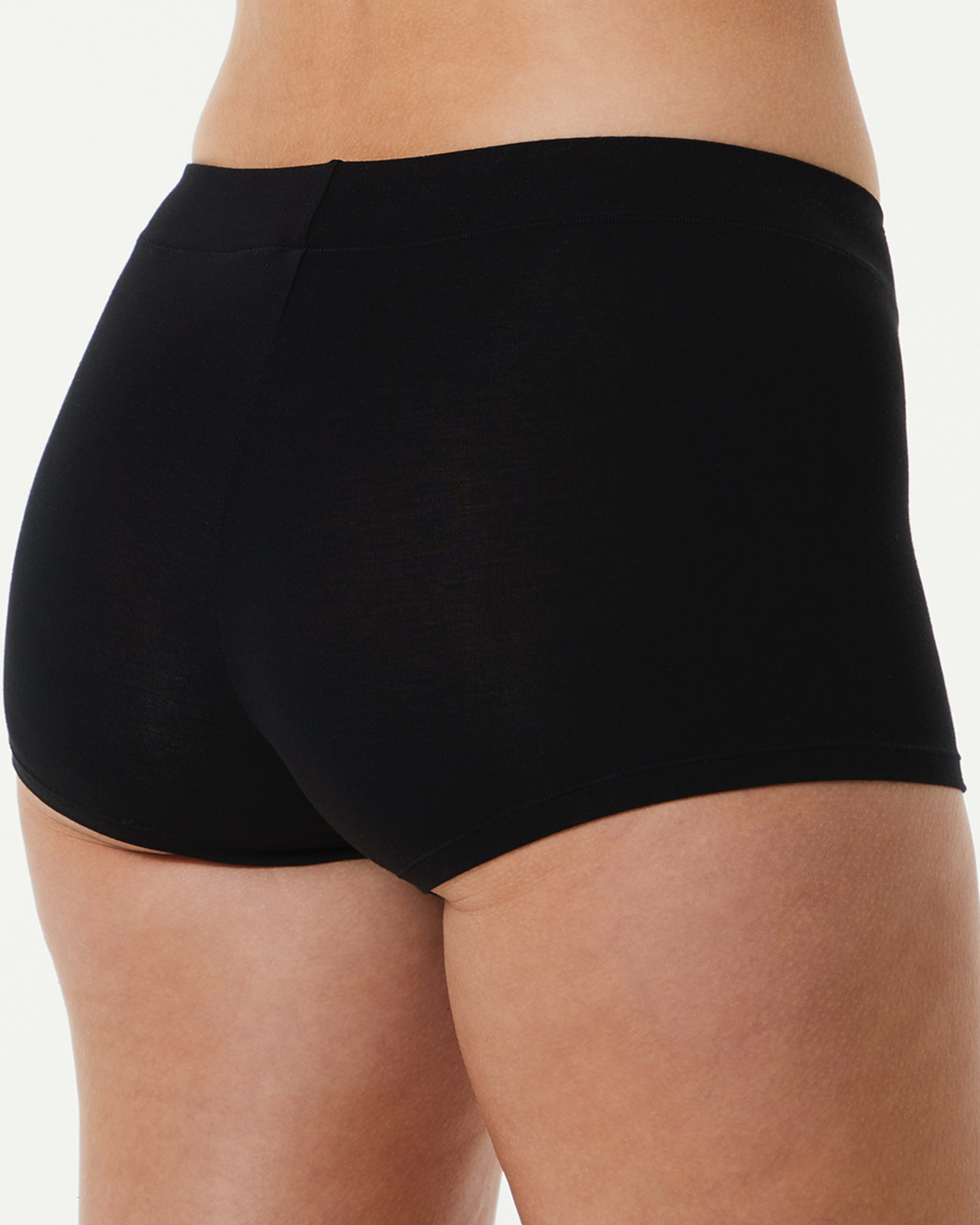 5 3 Pack Bamboo Blend Boyshort Briefs BLACK, 5 of 6