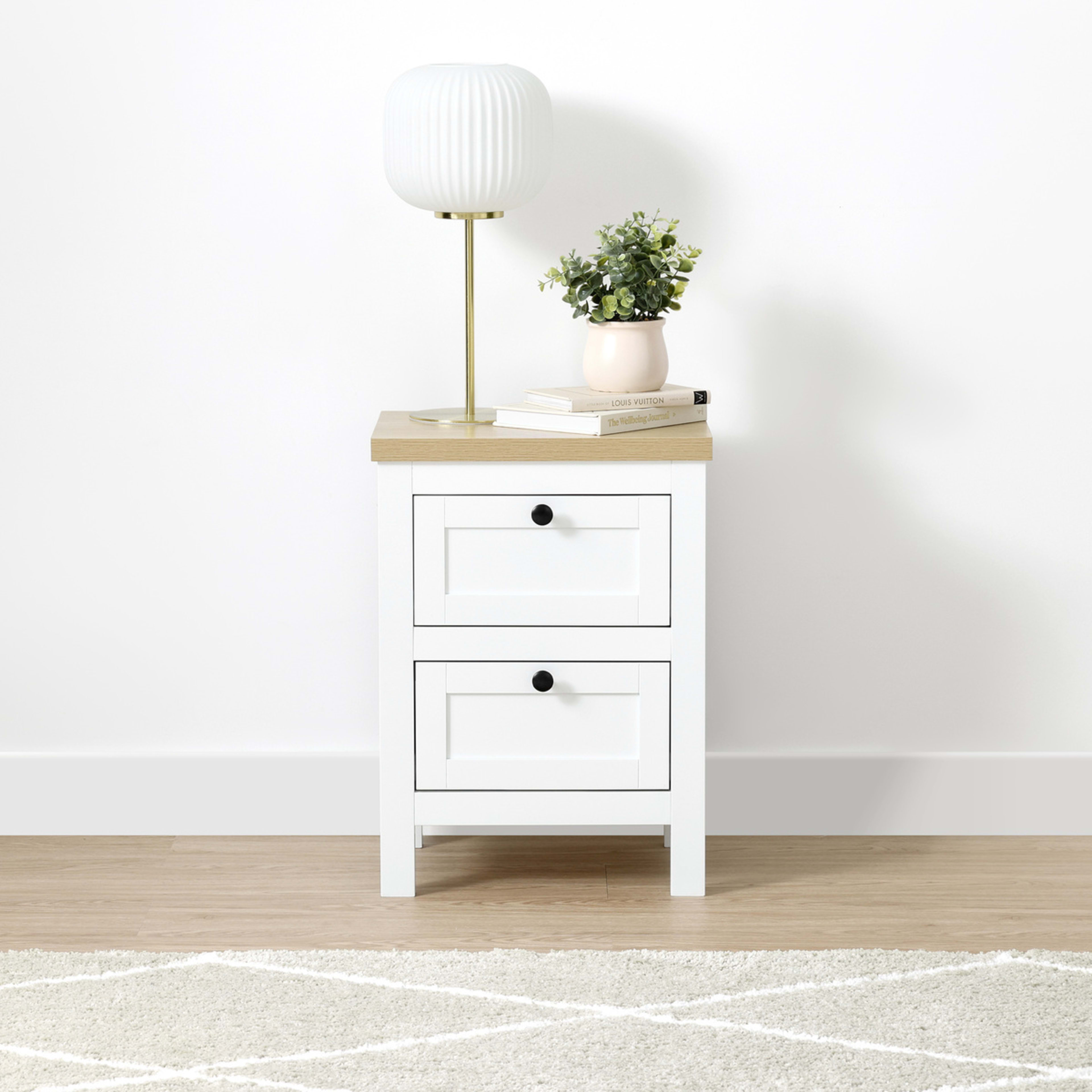 1 Camille 2 Drawer Bedside Table