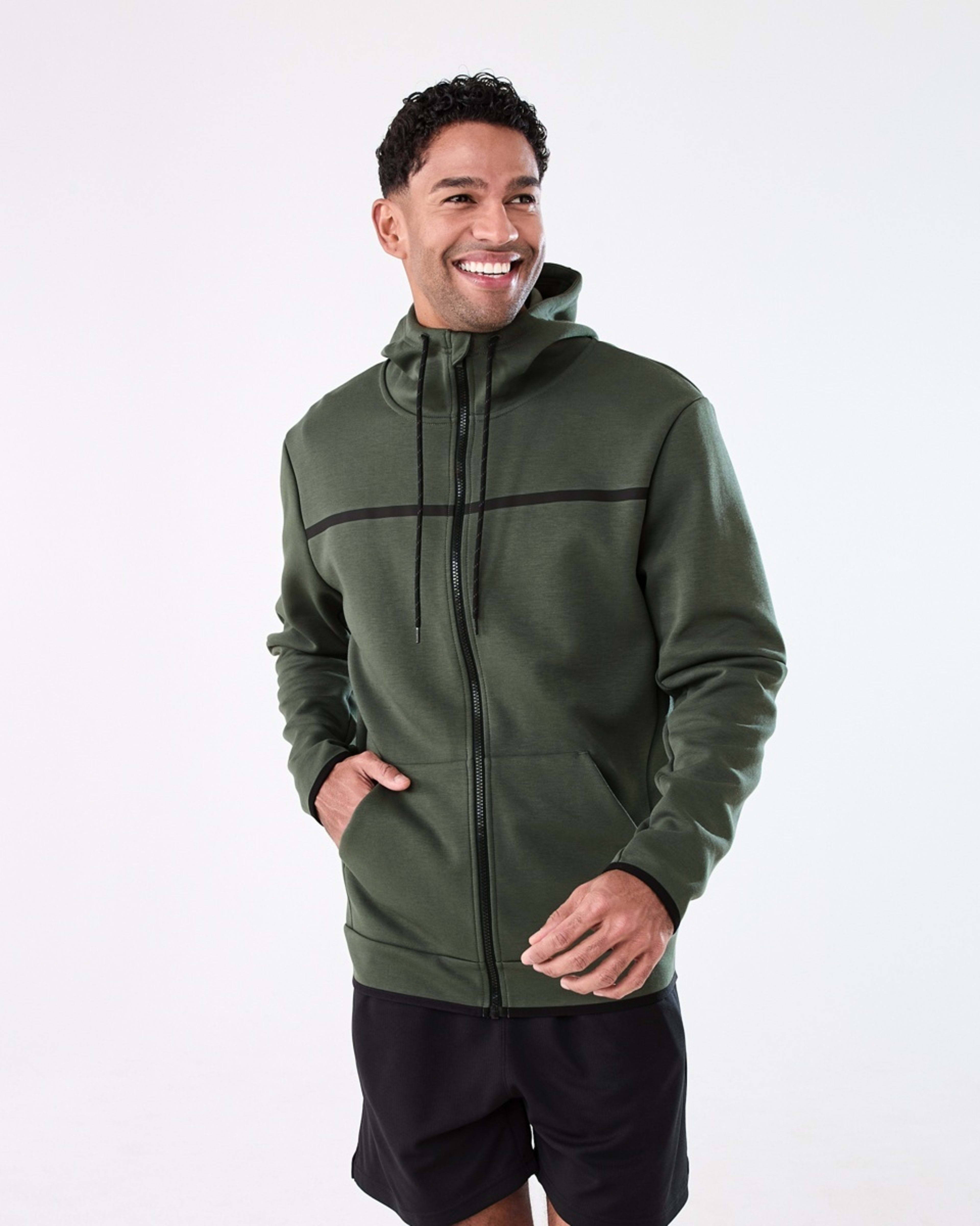 2 Active Mens Sports Hoodie DEEPEST GREEN, 2 of 7