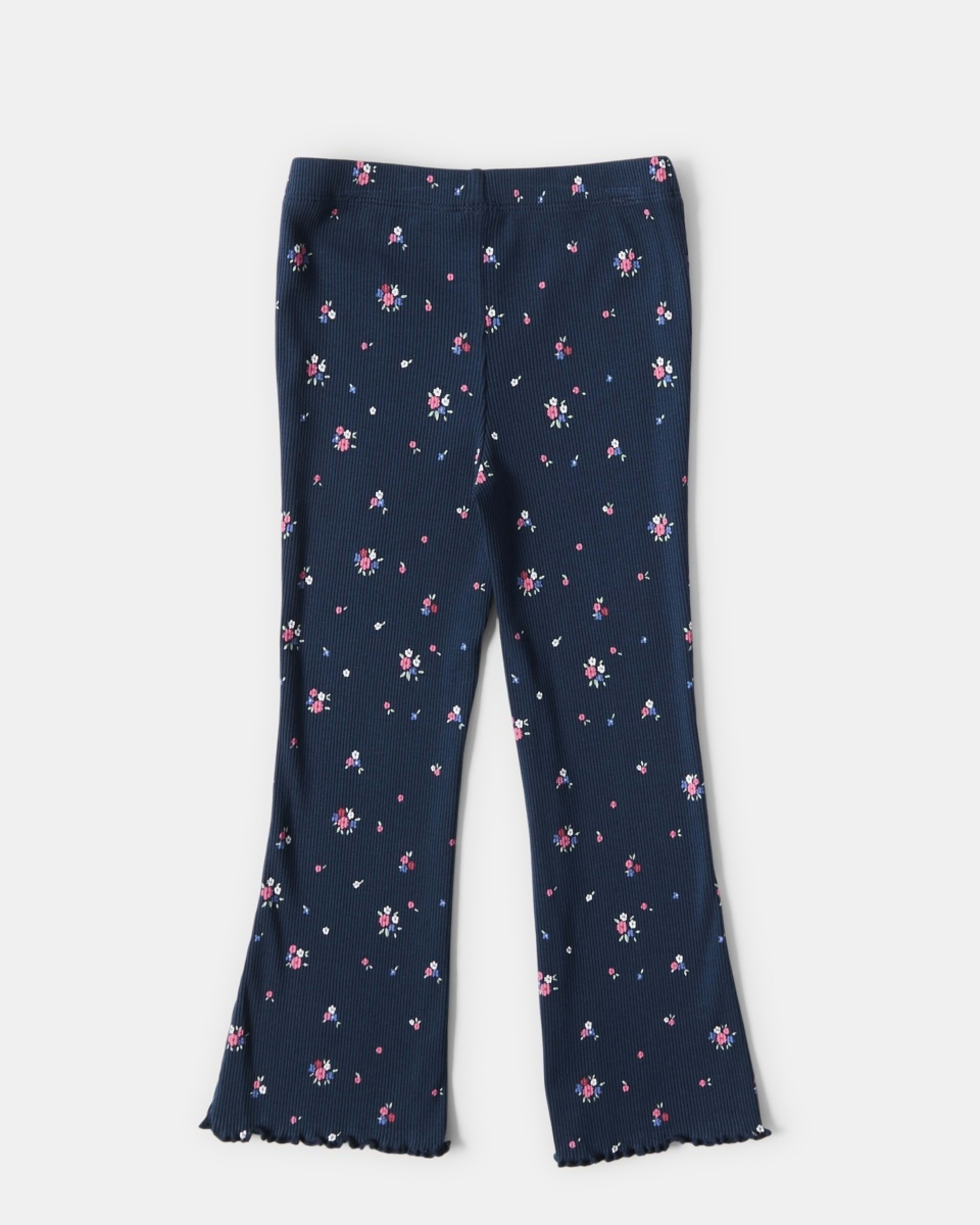 8 Rib Flare Leggings Ditsy Floral Bouquet Navy, 8 of 8