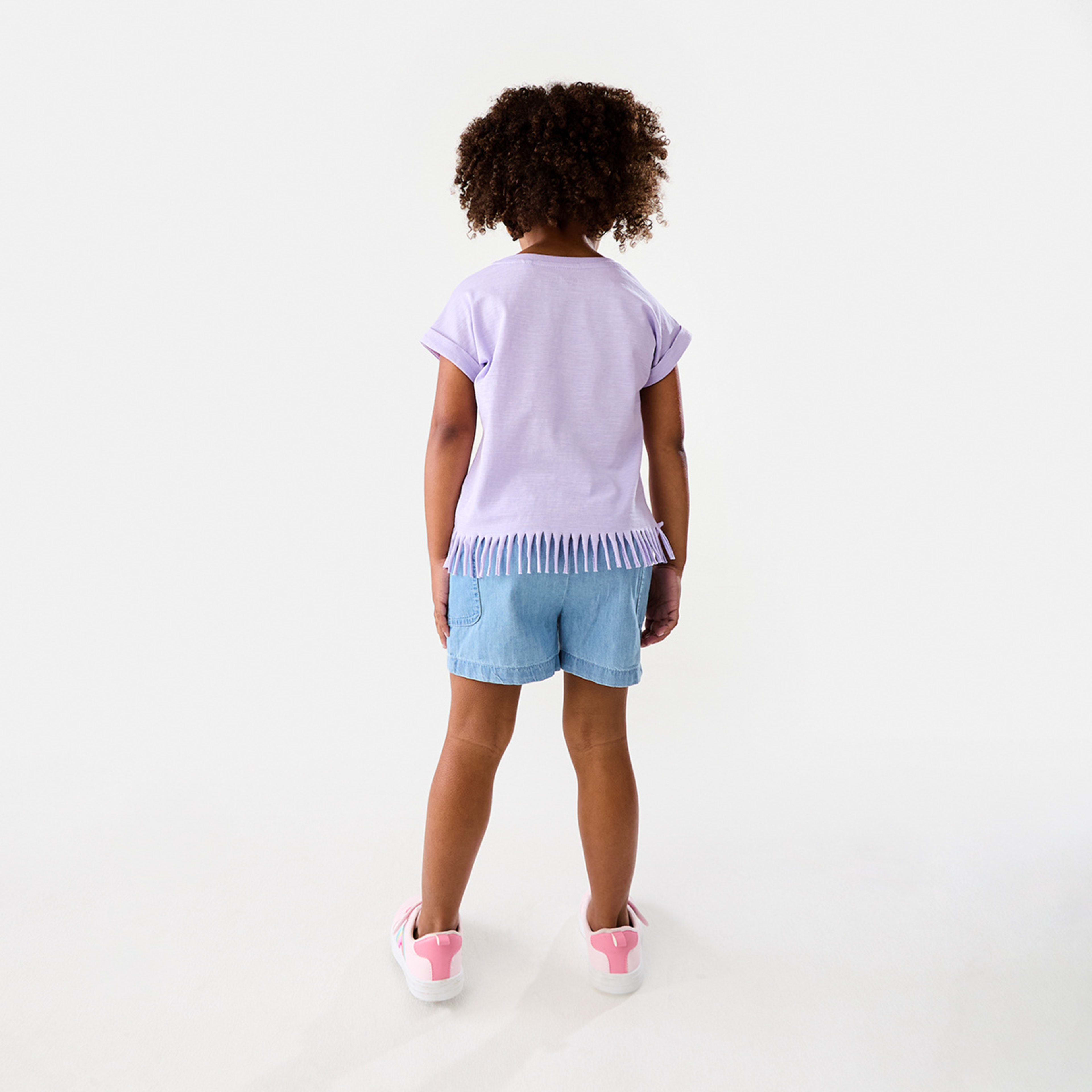 7 Short Sleeve Fringe T-shirt Pst Purple, 7 of 9