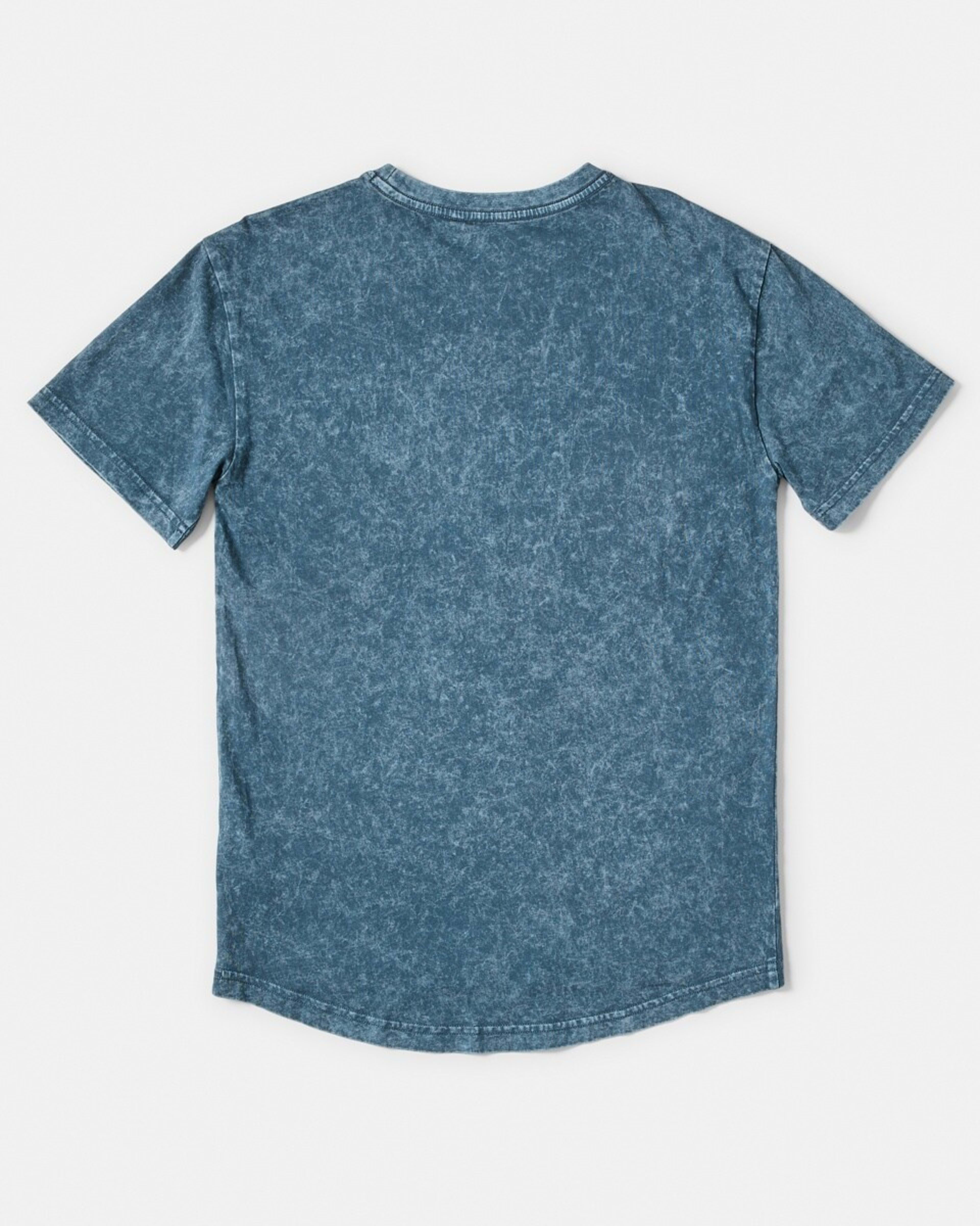 9 Curved Hem Acid Wash T-shirt Wash Blue, 9 of 9