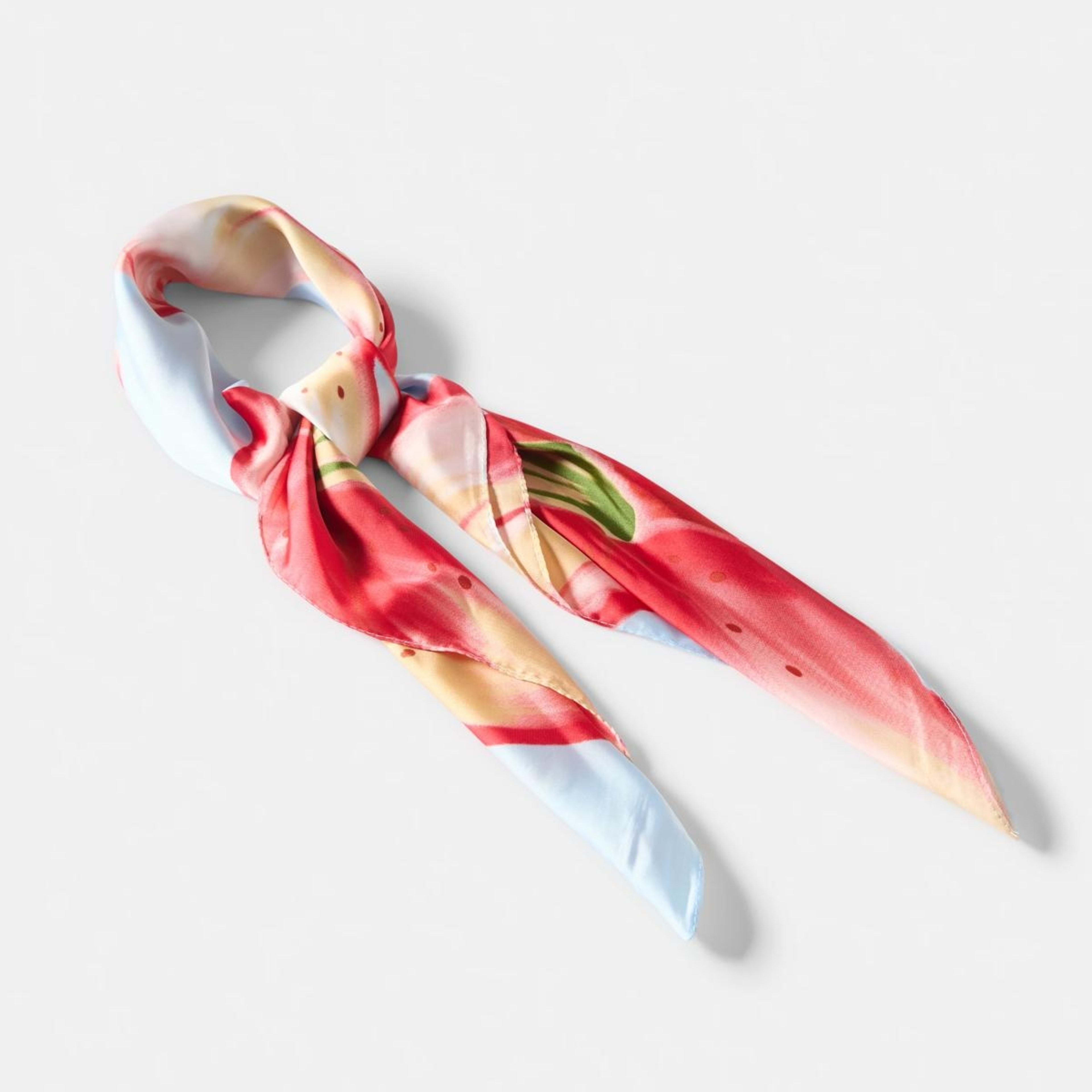 2 Oversize Floral Hair Scarf - Blue, Red and Gree, 2 of 5