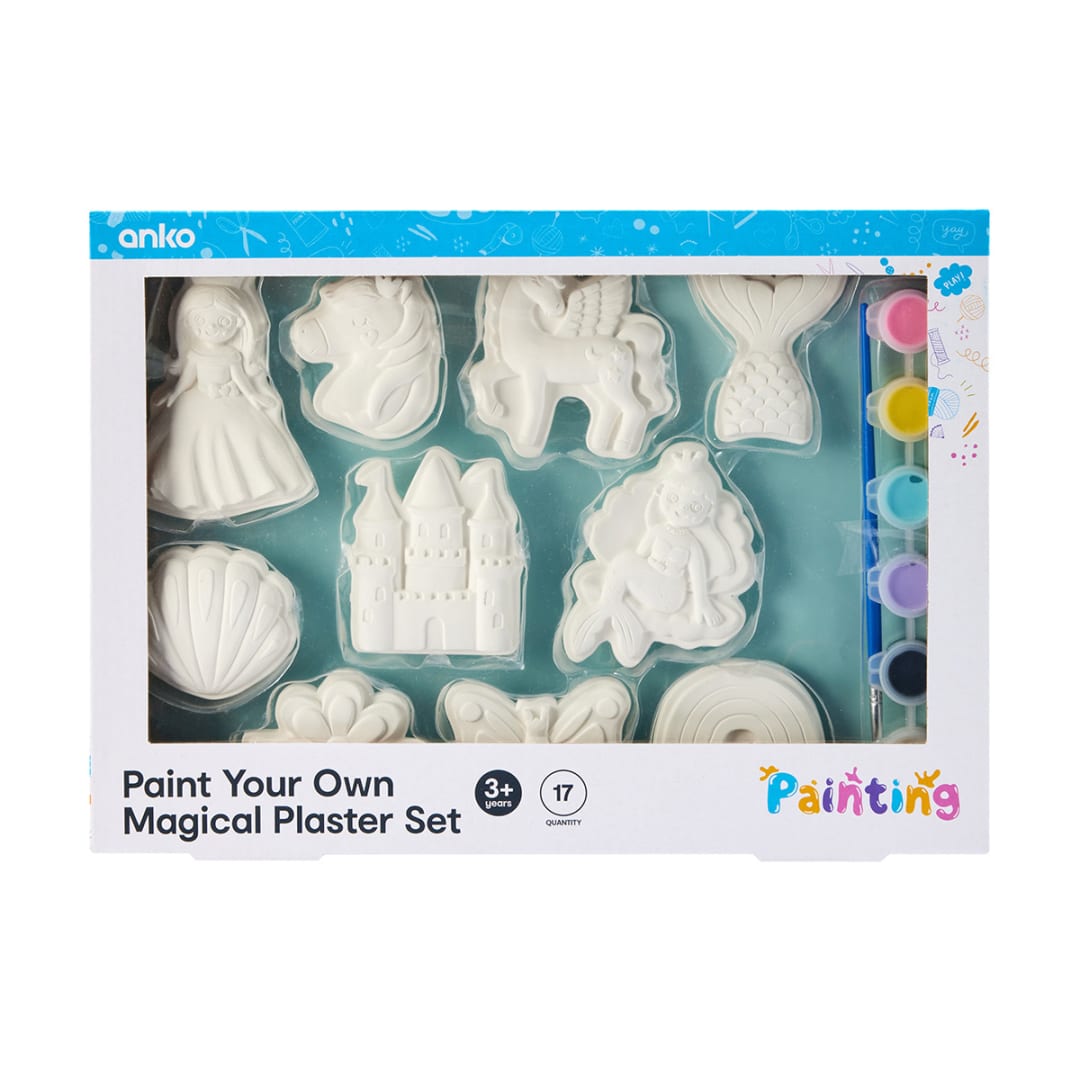 17 Piece Paint Your Own Magical Plaster Set Kmart