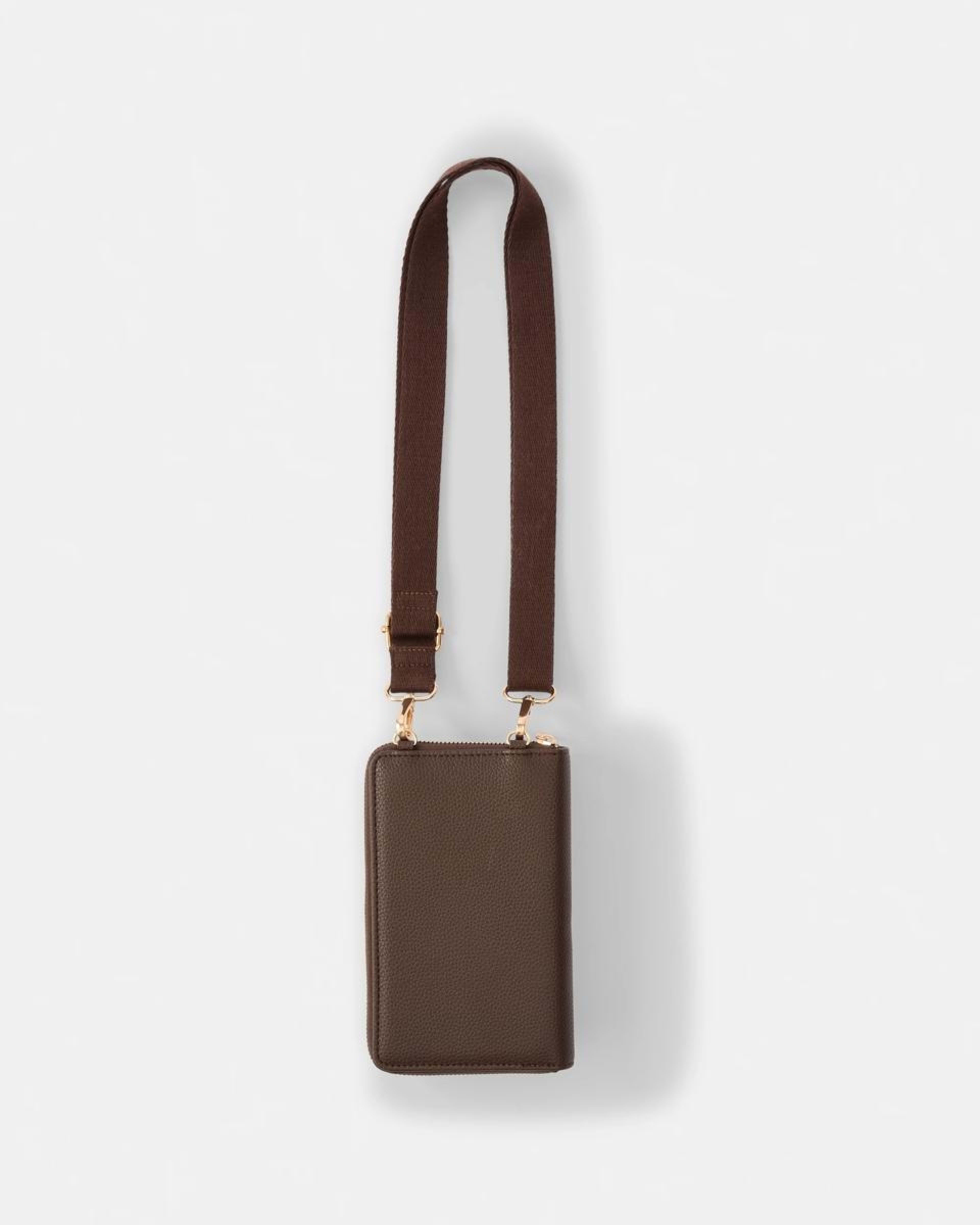 2 Sim Fabric Strap Phone Wallet Choc Plum, 2 of 6