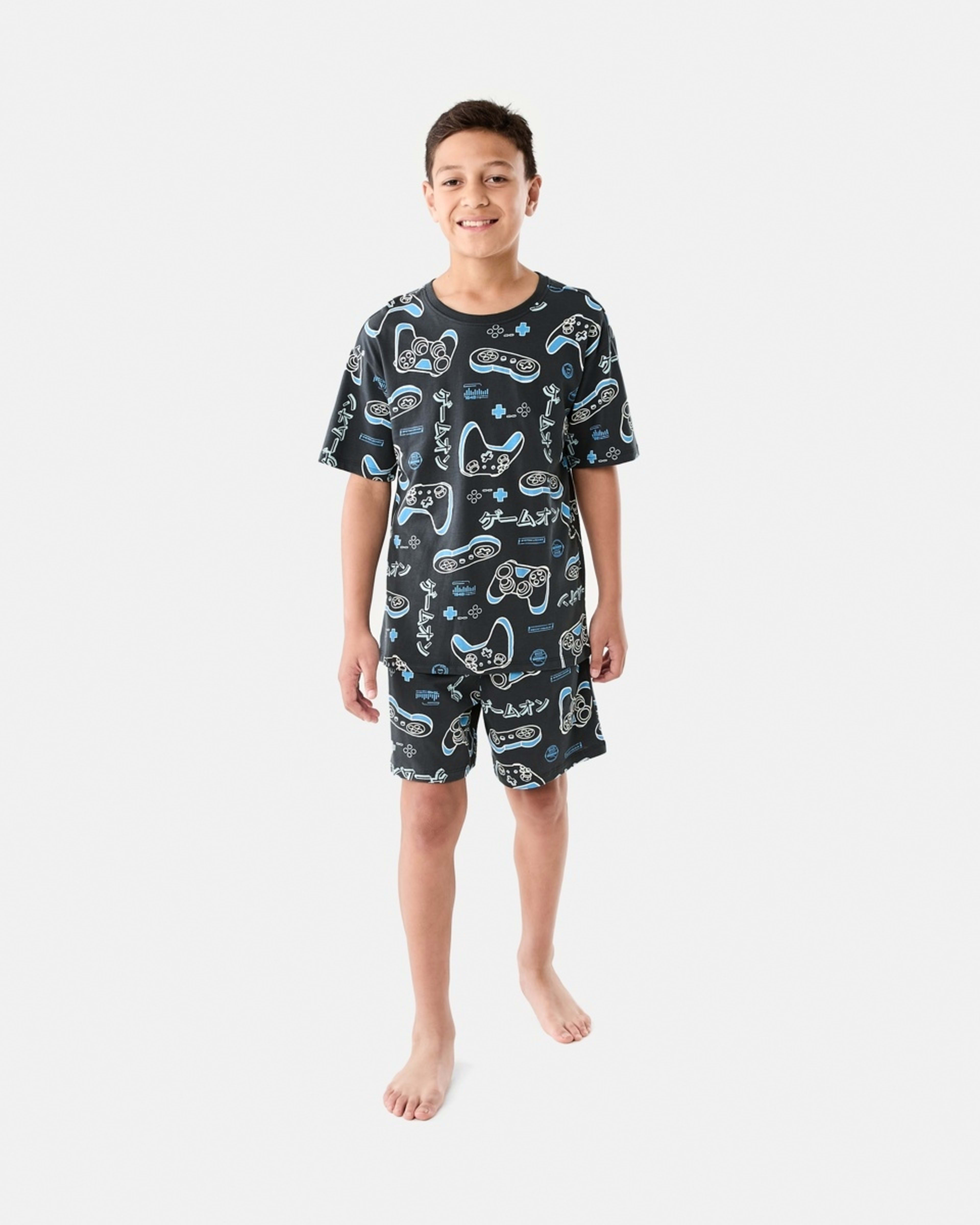 7 Short Sleeve Jersey Pyjama Set GREY GAMING, 7 of 10