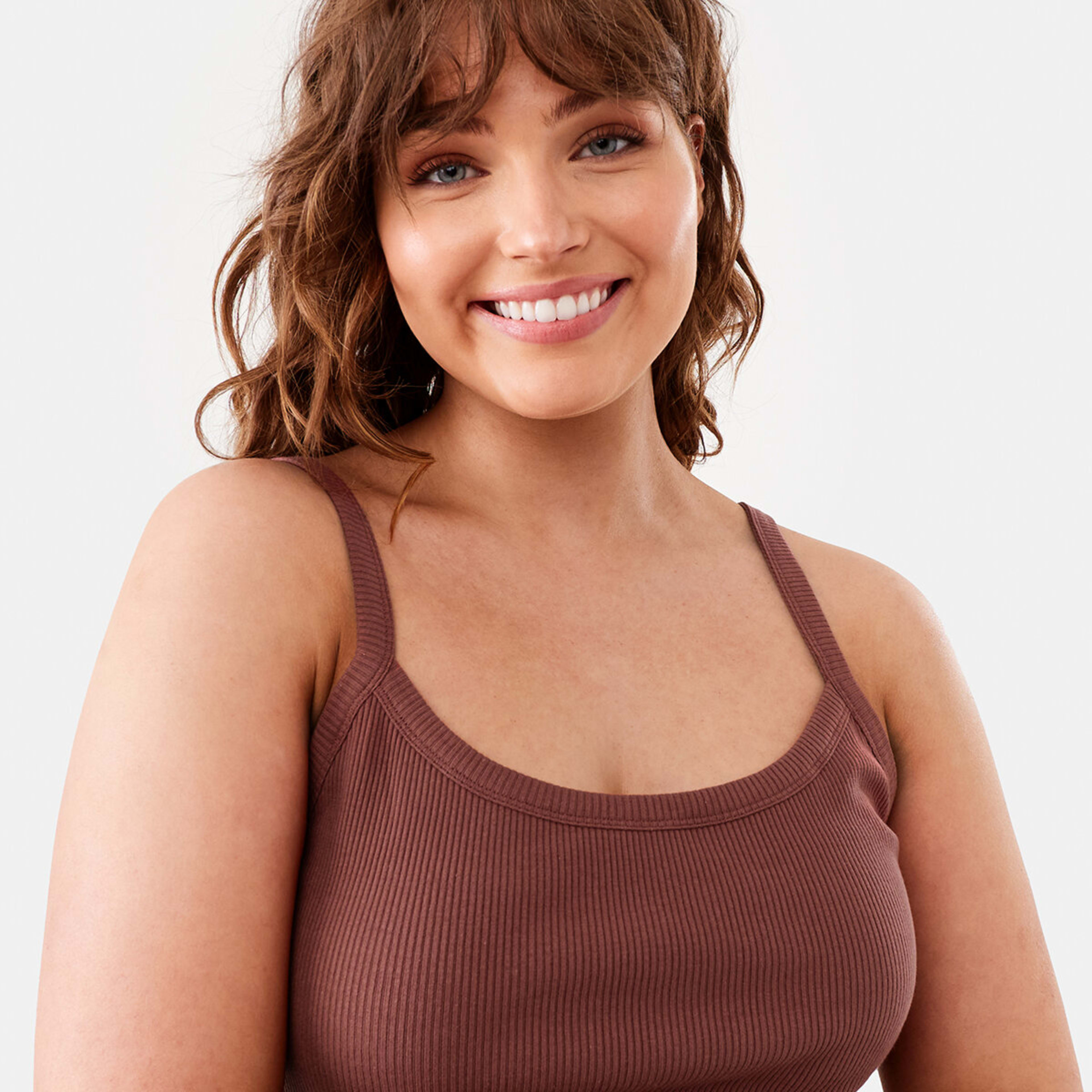 4 Sleeveless Scoop Neck Ribbed Mini Dress Cacao Brn, 4 of 8