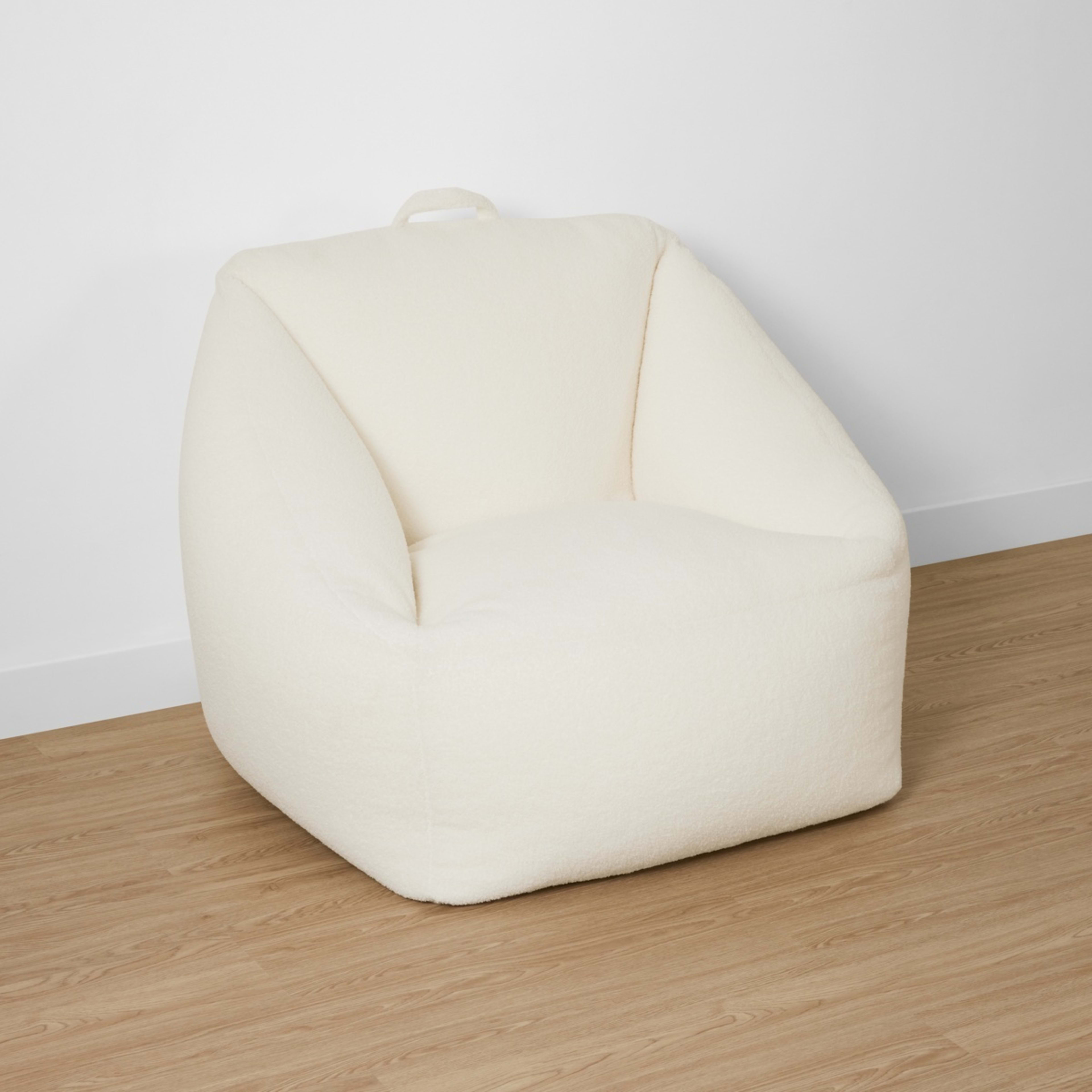 4 Boucle Bean Bag - White, 4 of 9