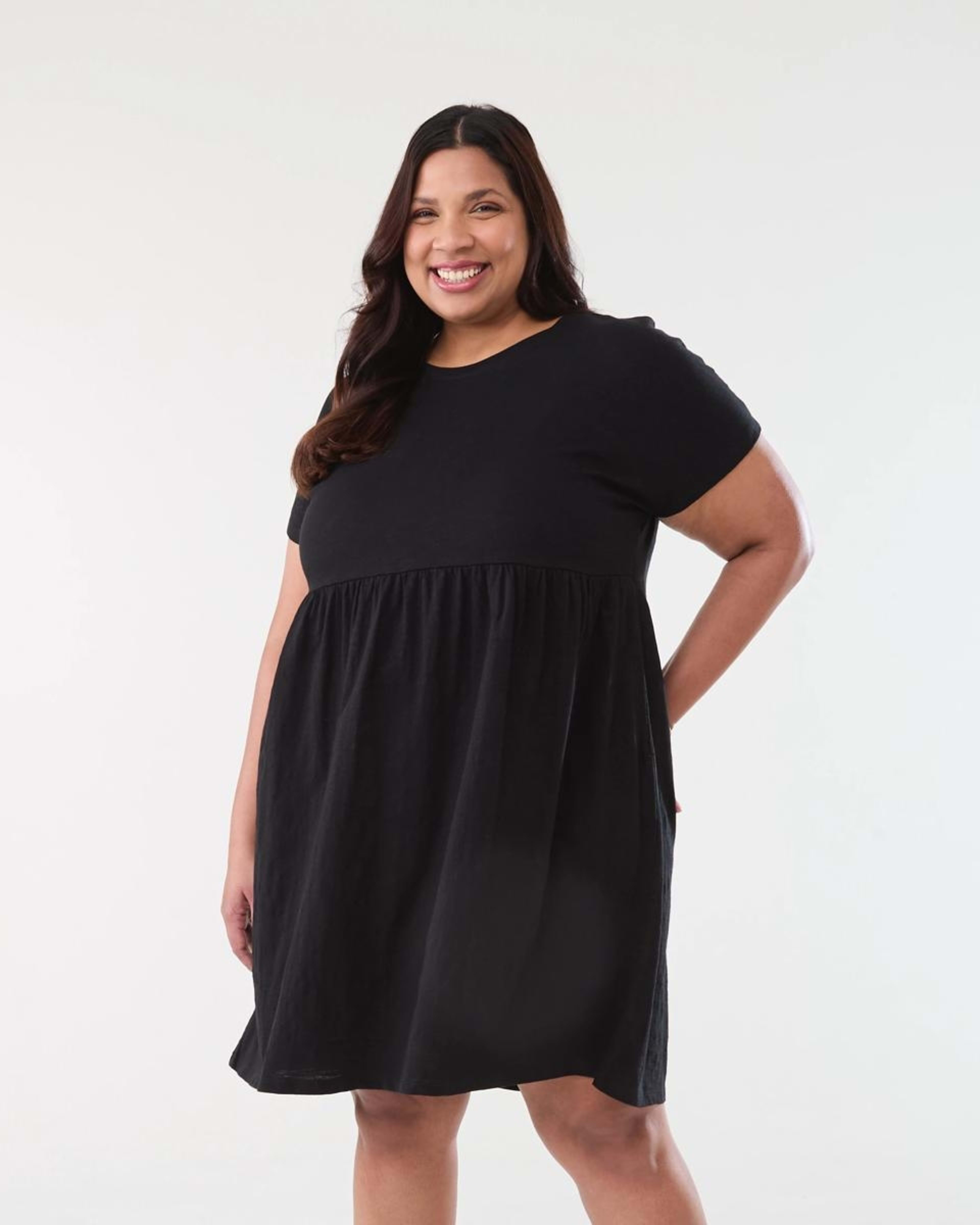 1 Curve Short Sleeve Jersey Dress BLACK