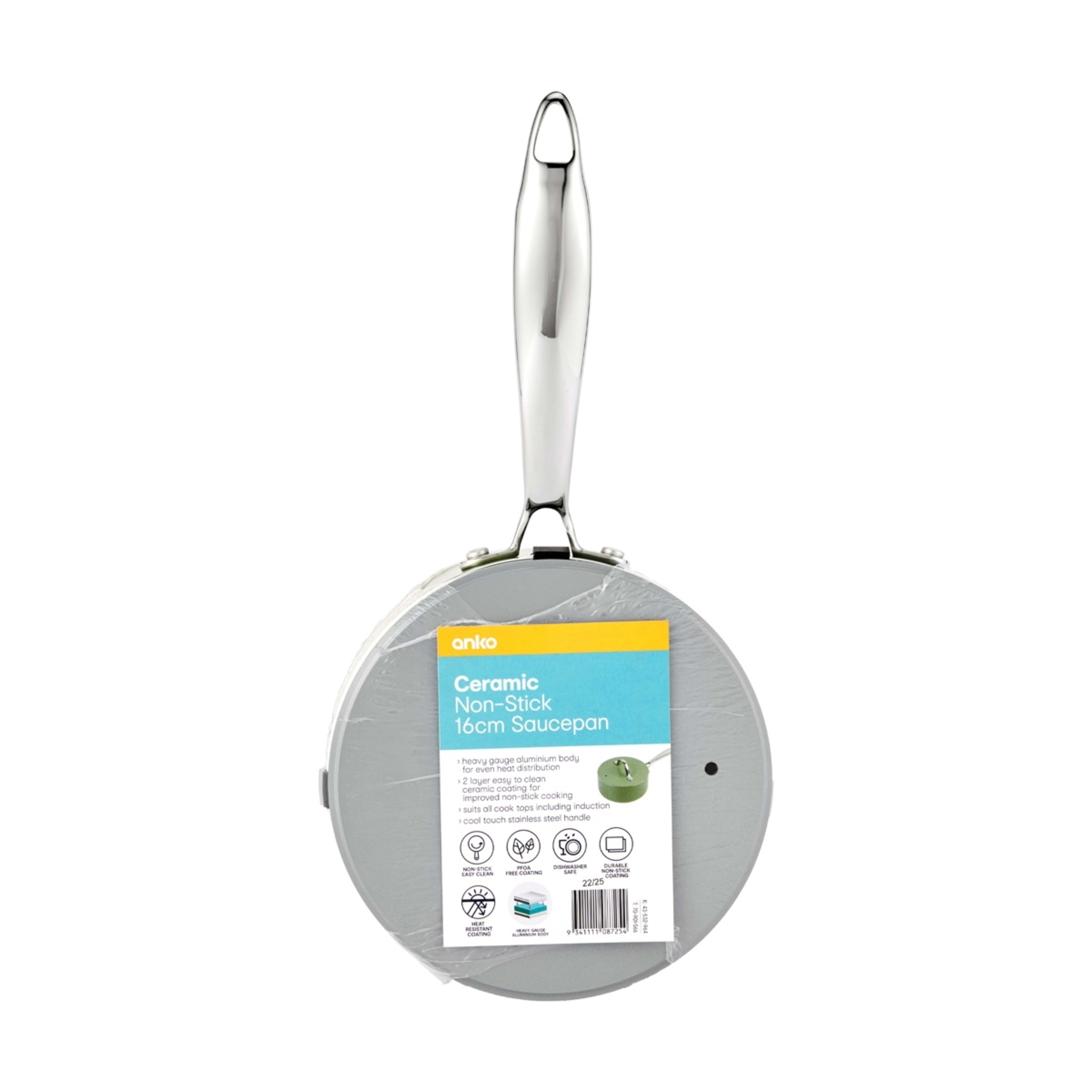 6 16cm Ceramic Non-Stick Saucepan - Green, 6 of 6