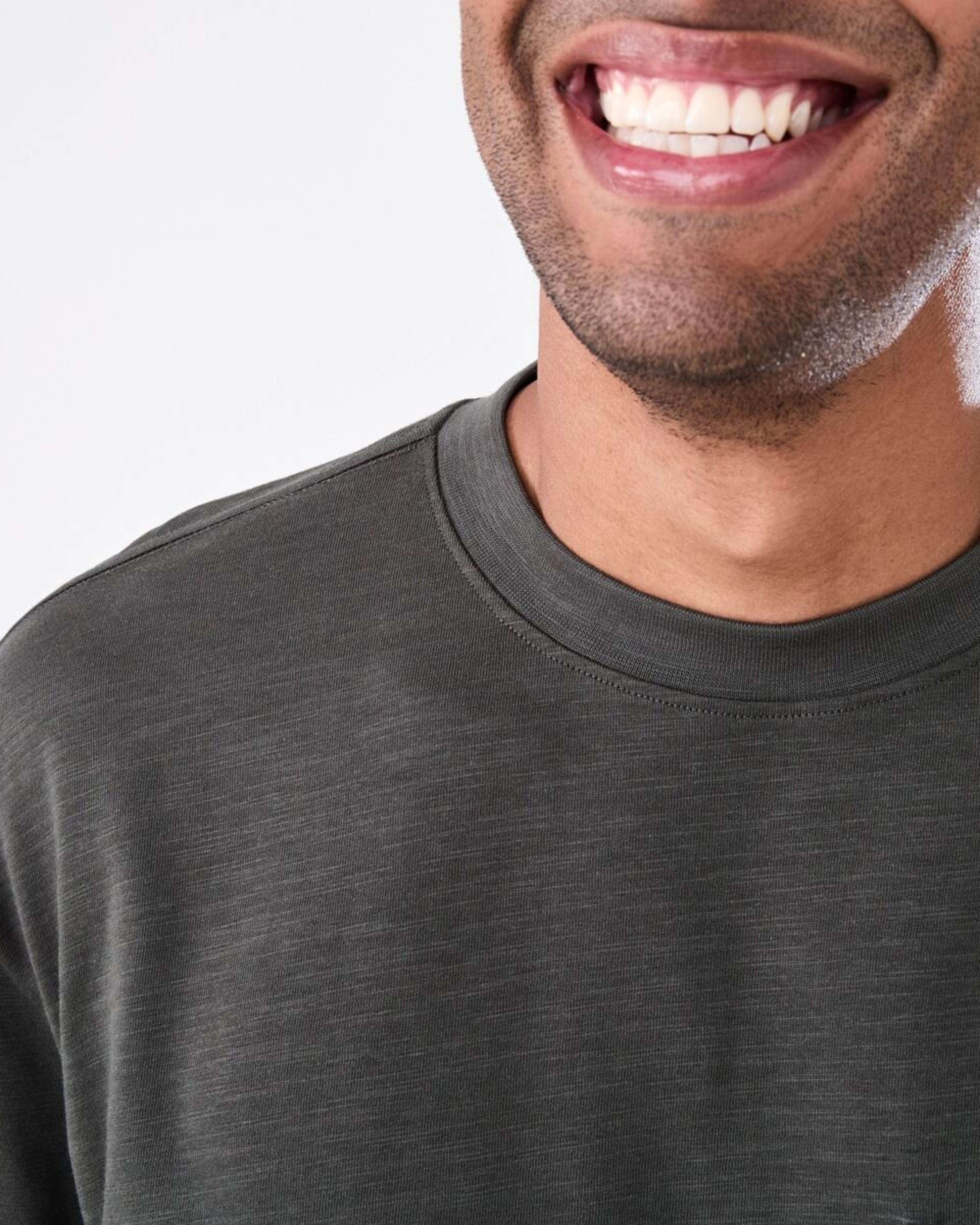 5 Long Sleeve Oversized Slub Pocket T-shirt VOLCANIC ROCK, 5 of 6