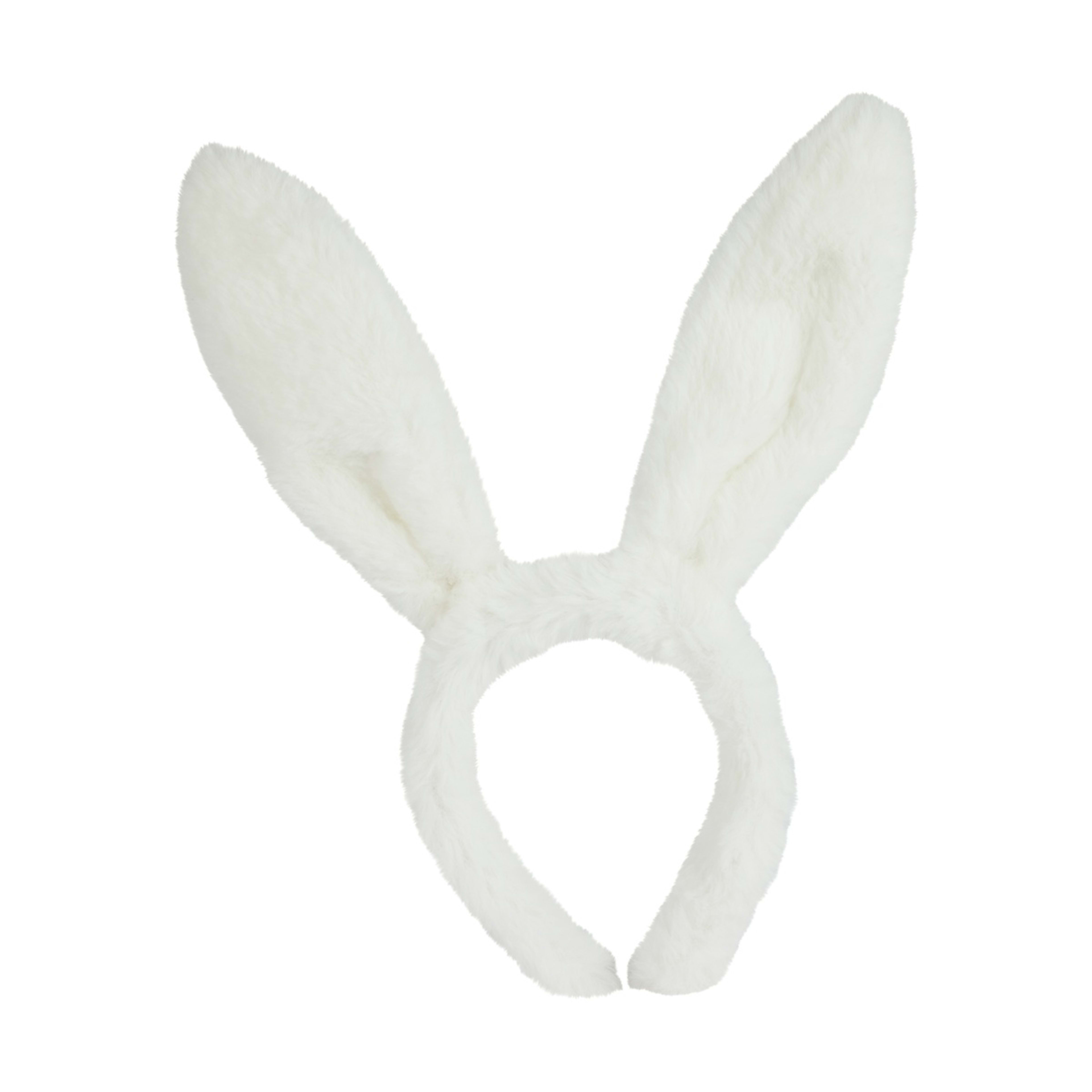 1 White Plush Bunny Ears, 1 of 4