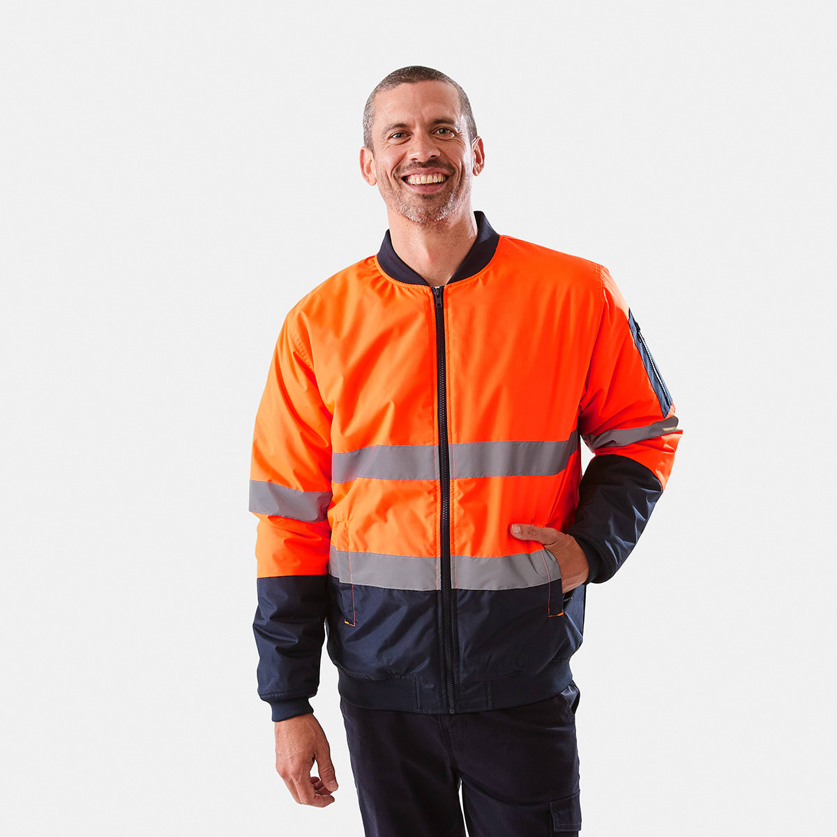 Workwear HiVisibility Reflective Bomber Jacket Kmart