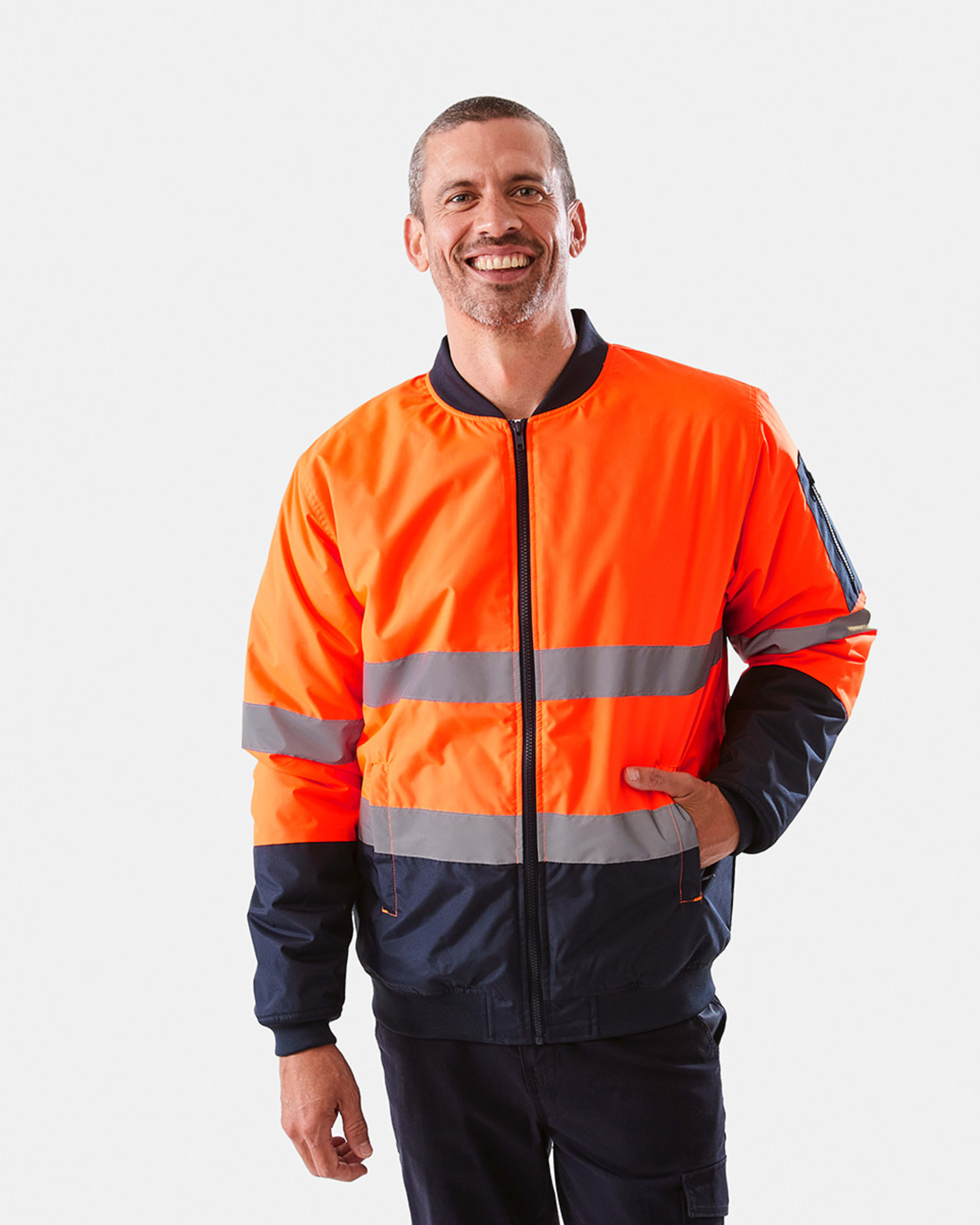 Workwear Hi-Visibility Reflective Bomber Jacket - Kmart