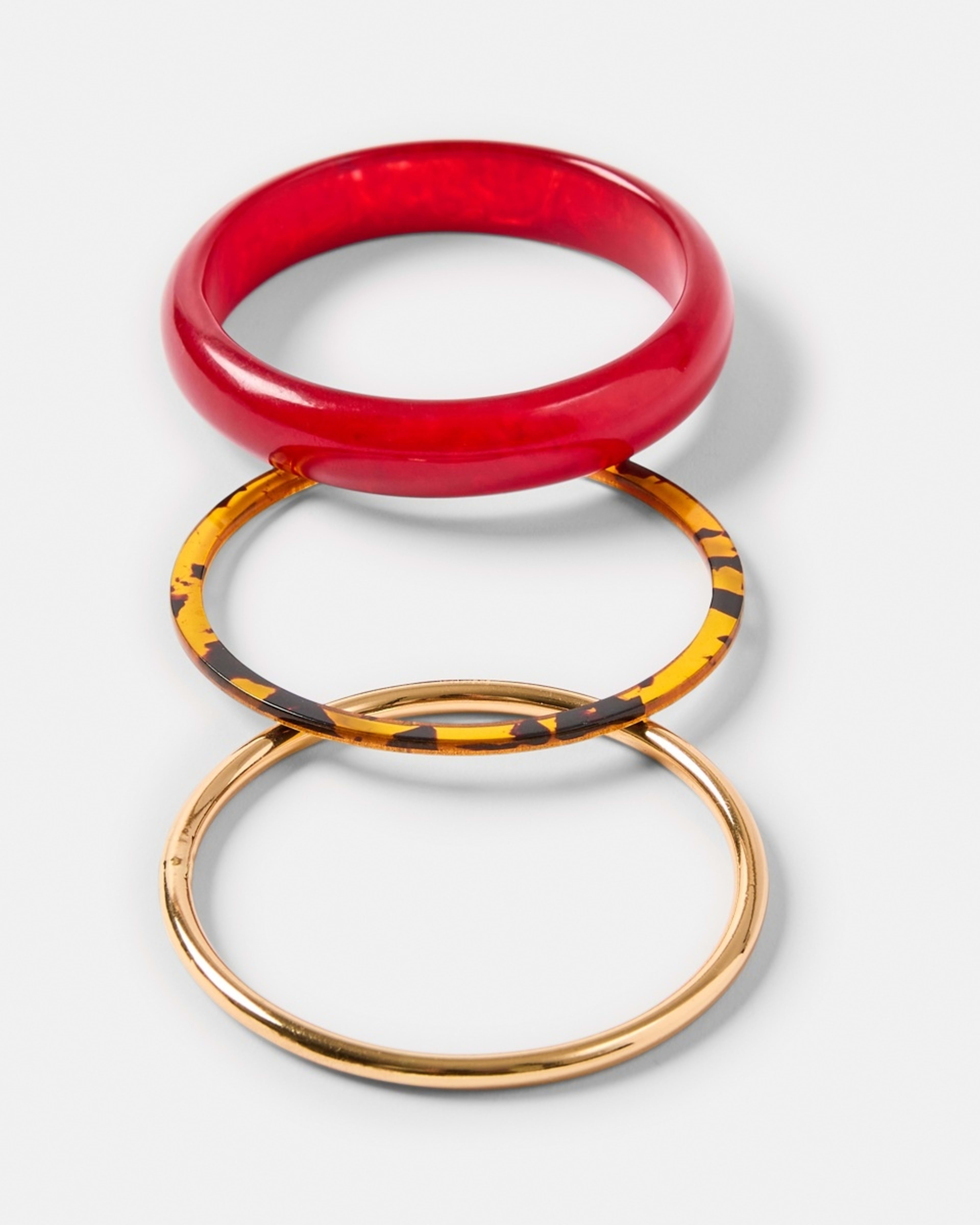 2 3 Pack Acrylic Bangles Red, 2 of 5