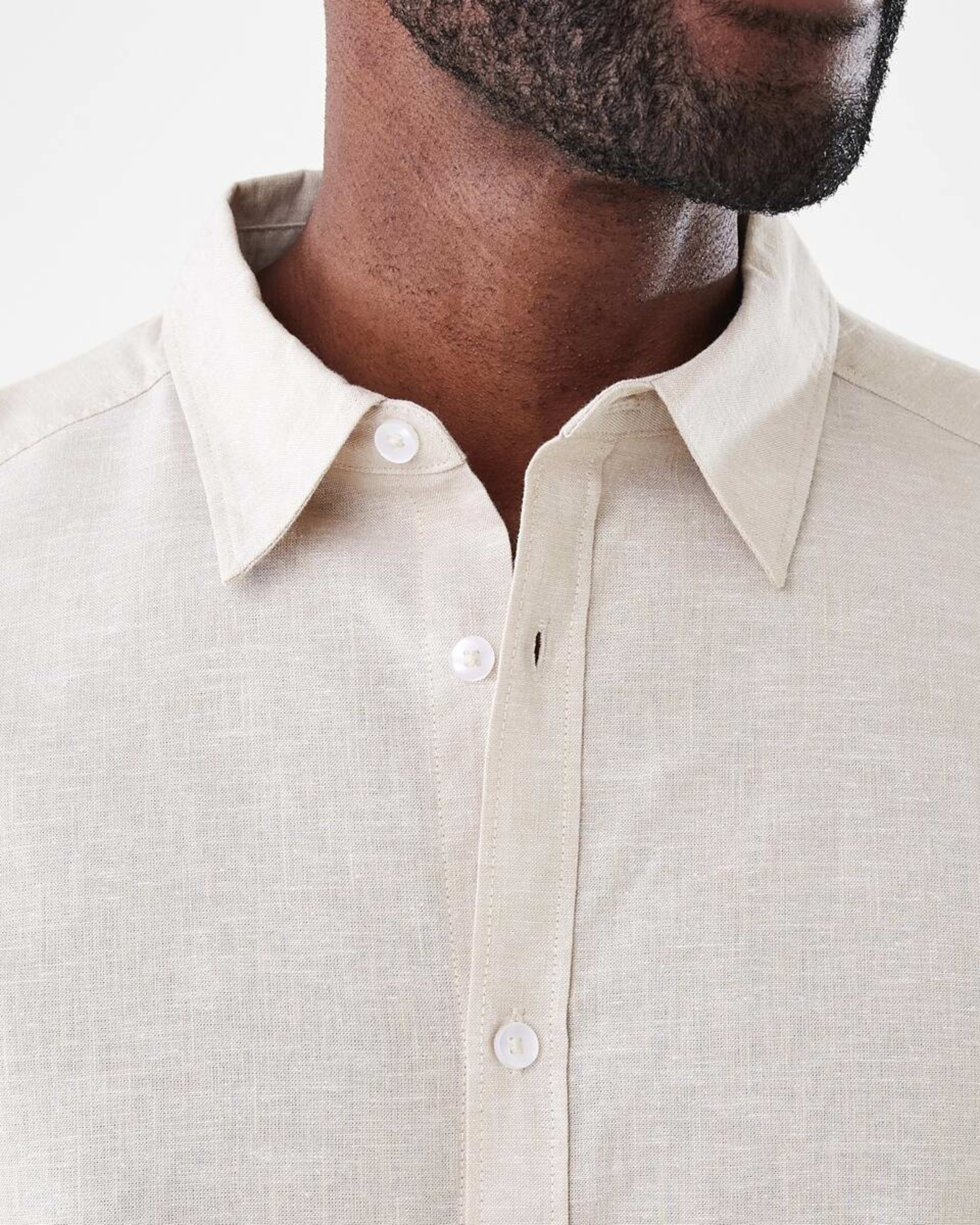 5 Short Sleeve Cotton Linen Shirt NEUTRAL, 5 of 5